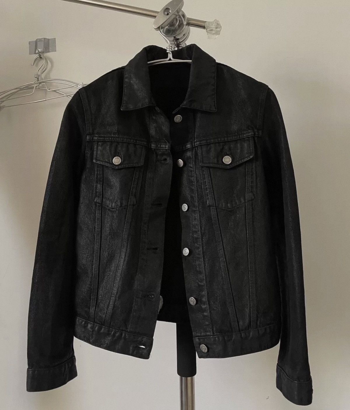 Helmut Lang Helmut Lang Mr. 87 Wax Denim Jacket with Faux Fur