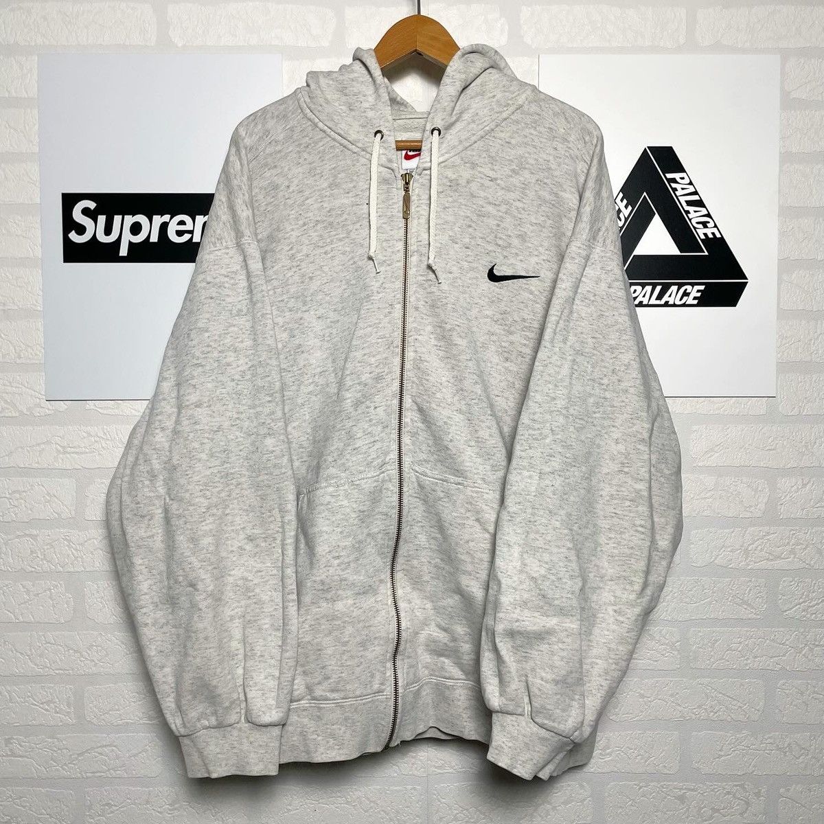Nike Zip Hoodie Nike Vintage Big Soowsh 90s White Size US XL / EU 56 / 4 - 1 Thumbnail