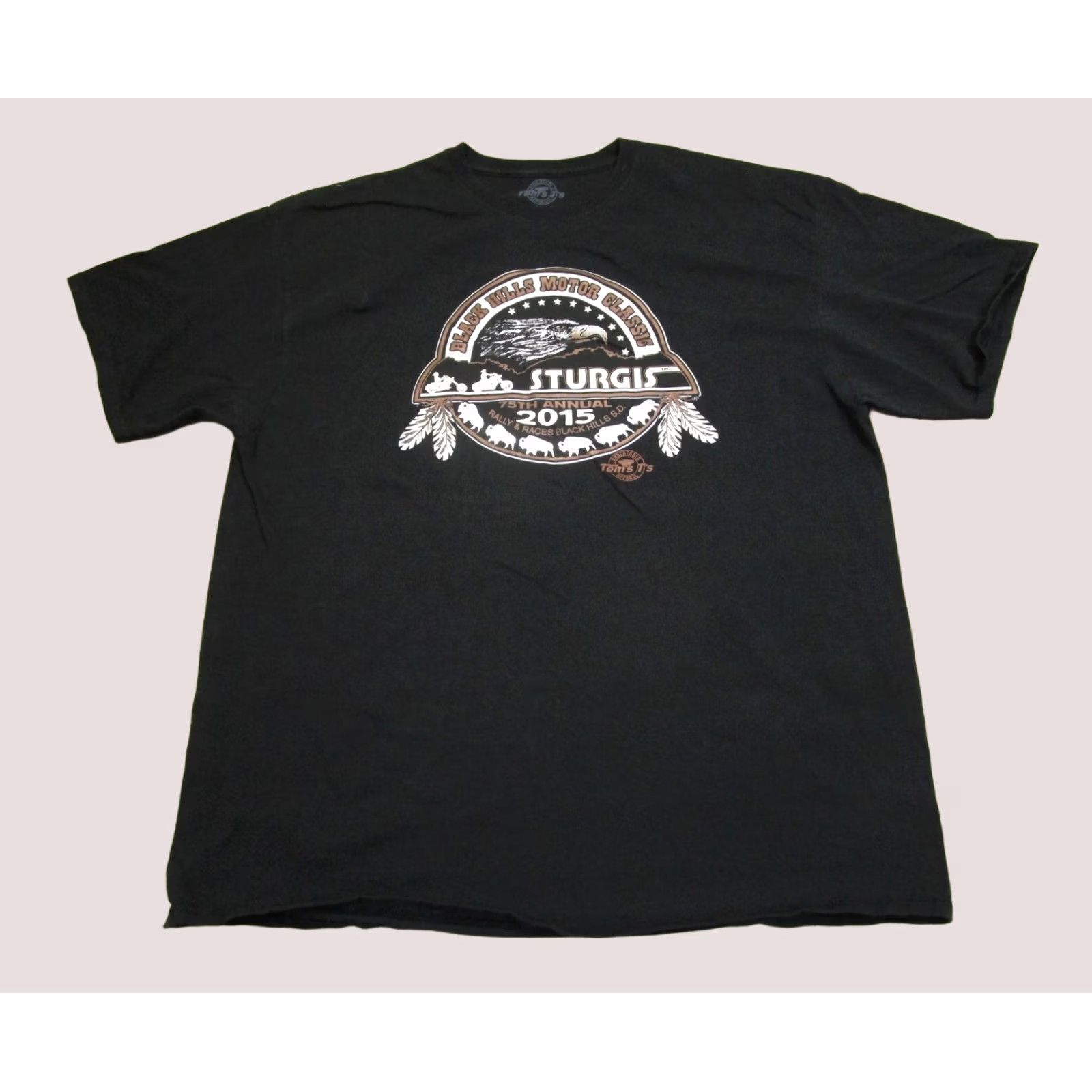 Vintage Sturgis Shirt Men XXL Black Short Sleeve Motorcycle Anniversary Rally Black Hill Tom's T's Shirt Mens 2XL Black Graphic Print Vintage? Size US XXL / EU 58 / 5 - 1 Thumbnail