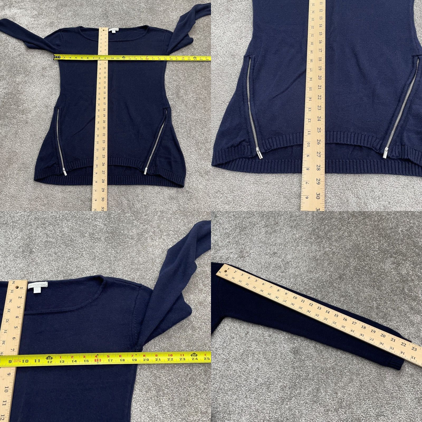 Vintage New York & Company Sweater Women M Navy Blue Boat Neck Knit Pullover Casual Womens Size M / US 6-8 / IT 42-44 - 8 Thumbnail