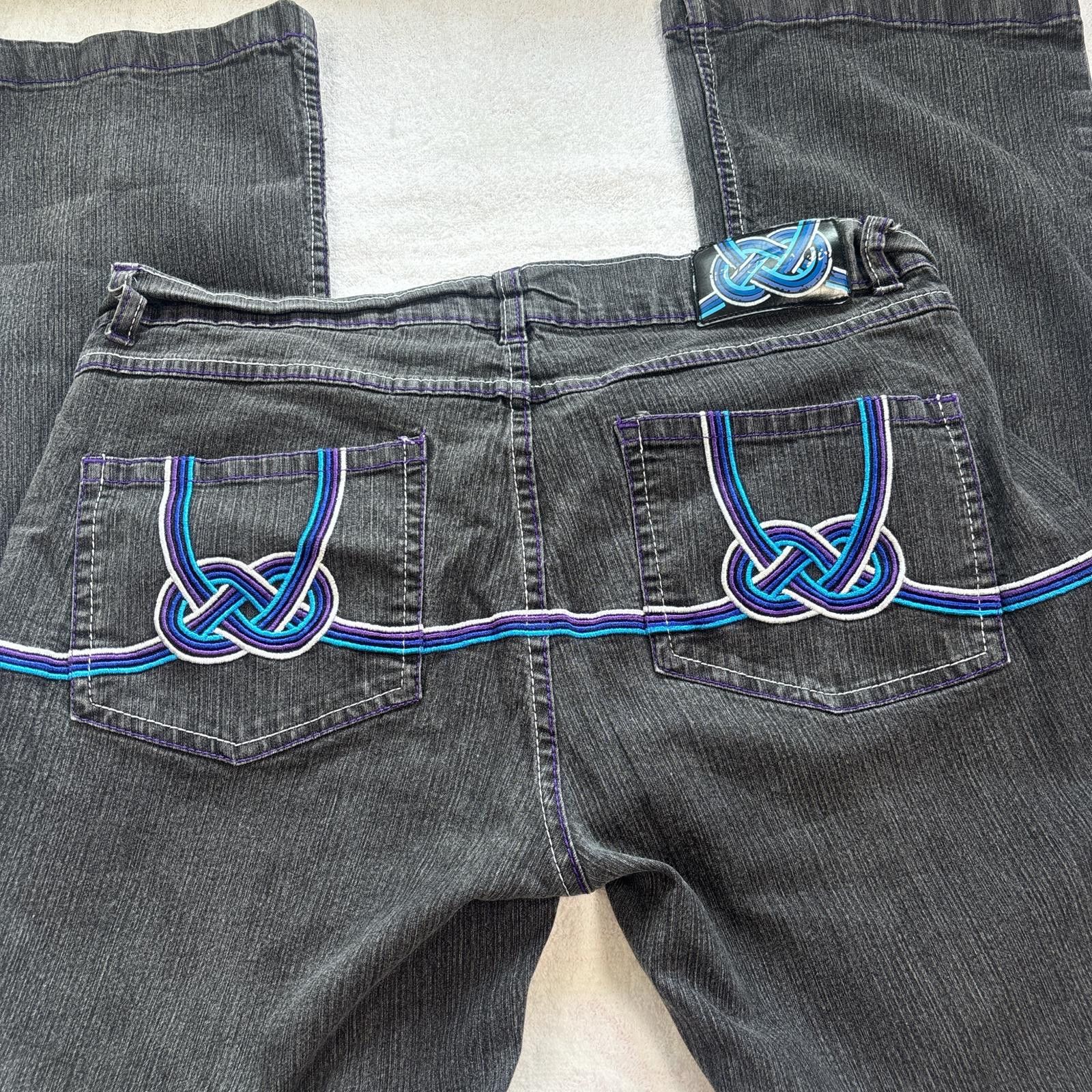 Other y2k streetwear embroidered dark wash jeans Size 34" / US 12 / IT 48 - 5 Thumbnail