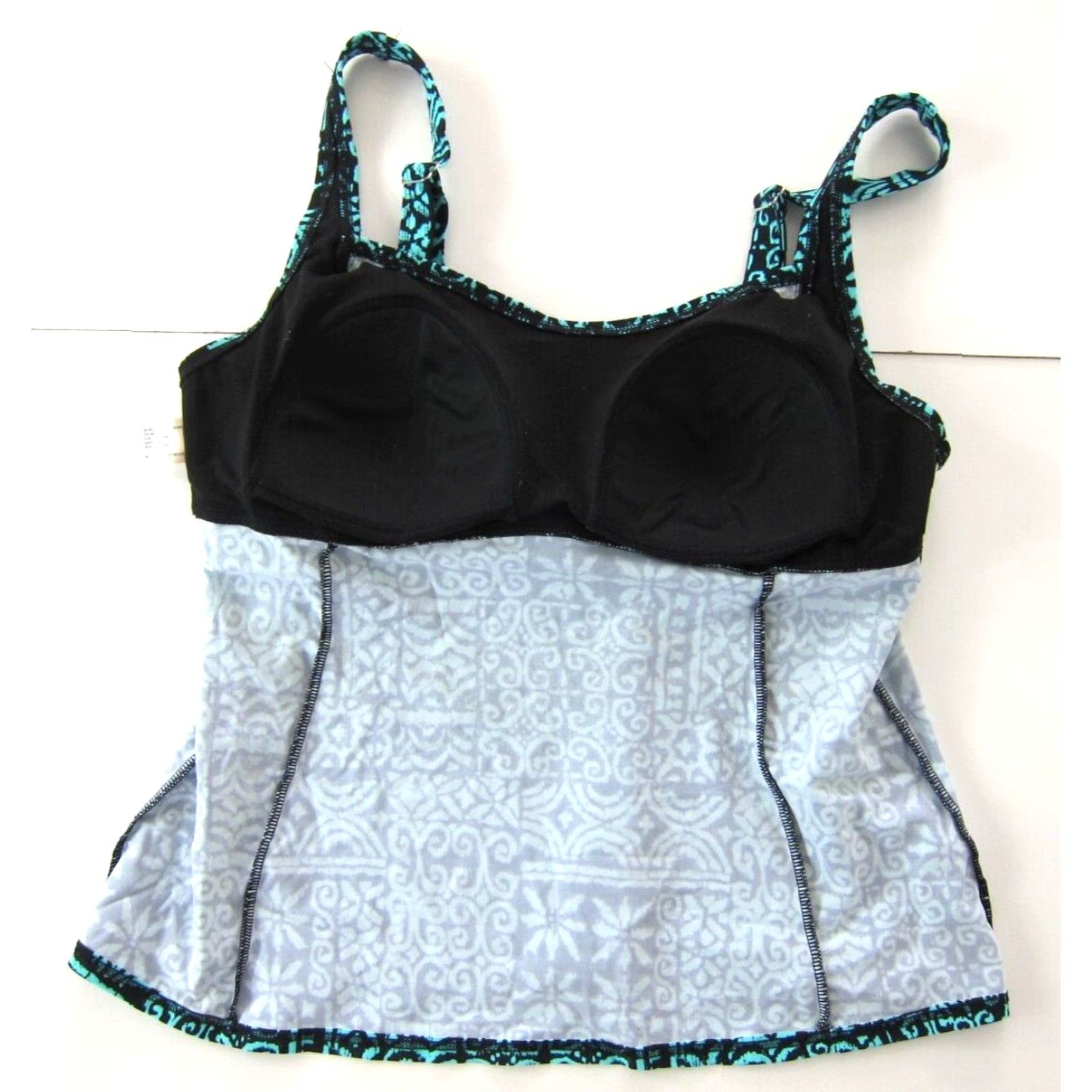 Vintage St. John's Bay Swimsuit Tankini Blue Aztec Built In Bra Women Size 18 Size ONE SIZE - 5 Thumbnail
