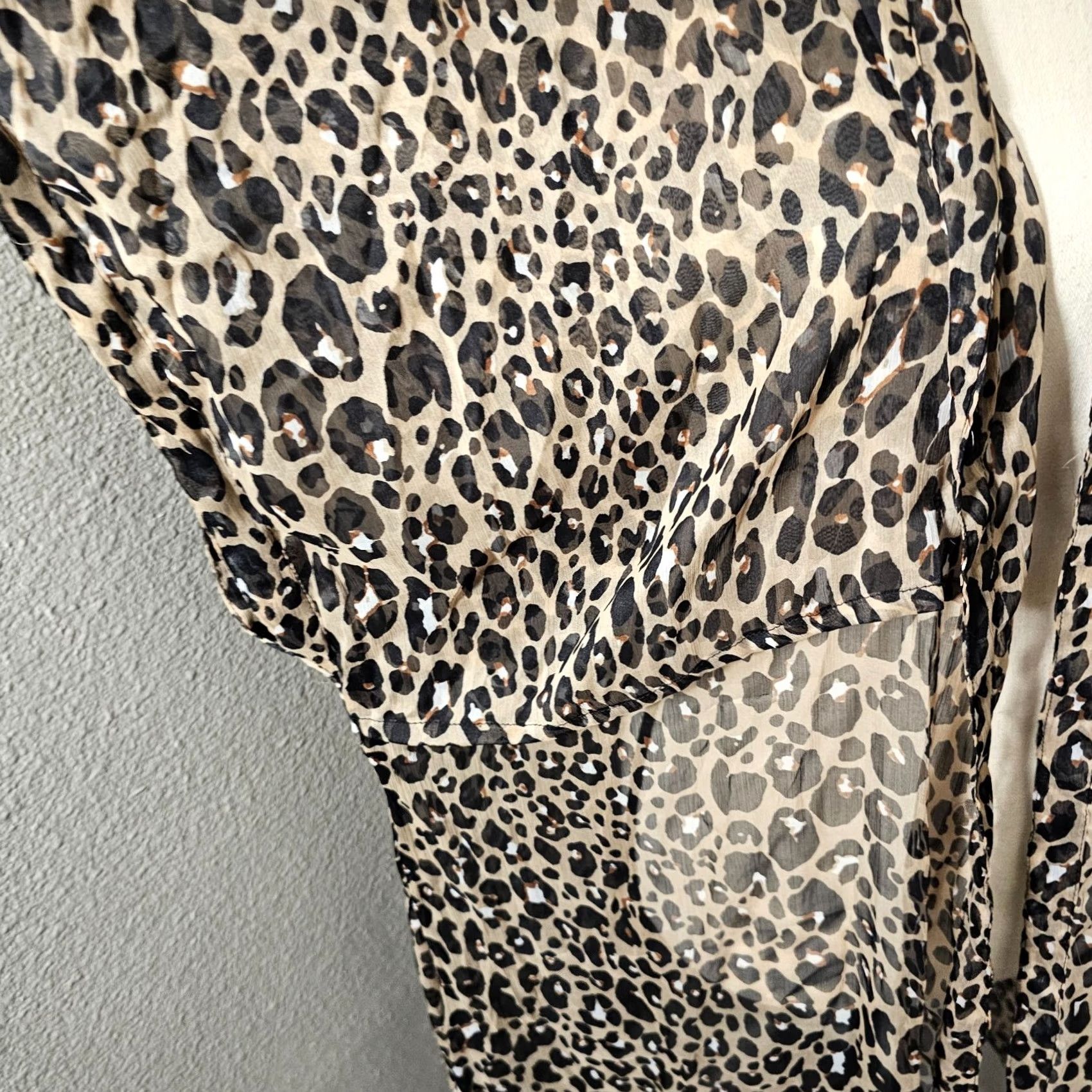 Steve Madden Steve Madden Cardigan Sweater Wool Knit Leopard Cheetah Women’s OSFM Kimono Sleeve Open Neck Multicolor Size ONE SIZE - 2 Thumbnail