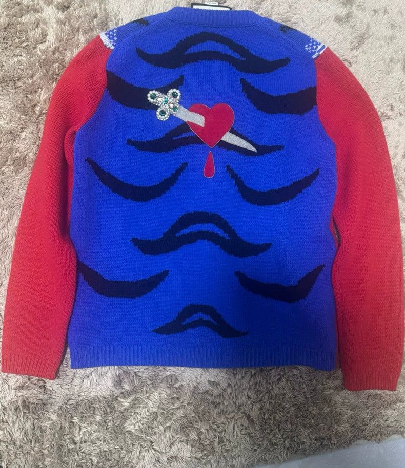 Gucci Gucci Round-neck stitched tiger head pattern long-sleeved s Size US L / EU 52-54 / 3 - 2 Thumbnail