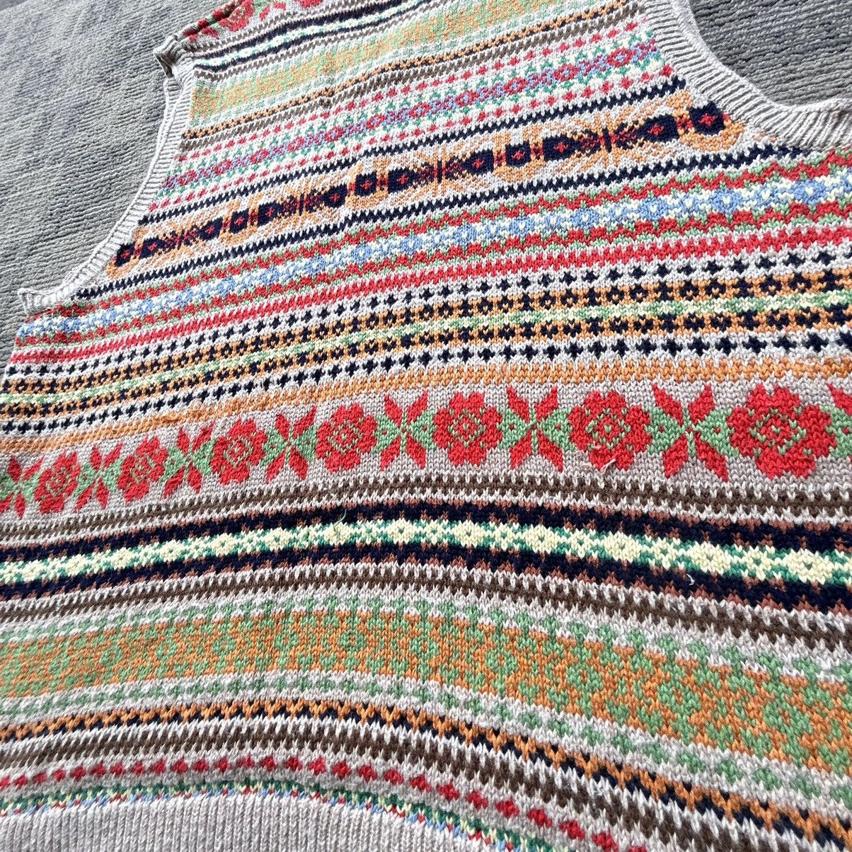 Polo Ralph Lauren Polo Ralph Lauren FAIR ISLE Cotton Cashmere Sweater Vest Size US XXL / EU 58 / 5 - 6 Thumbnail