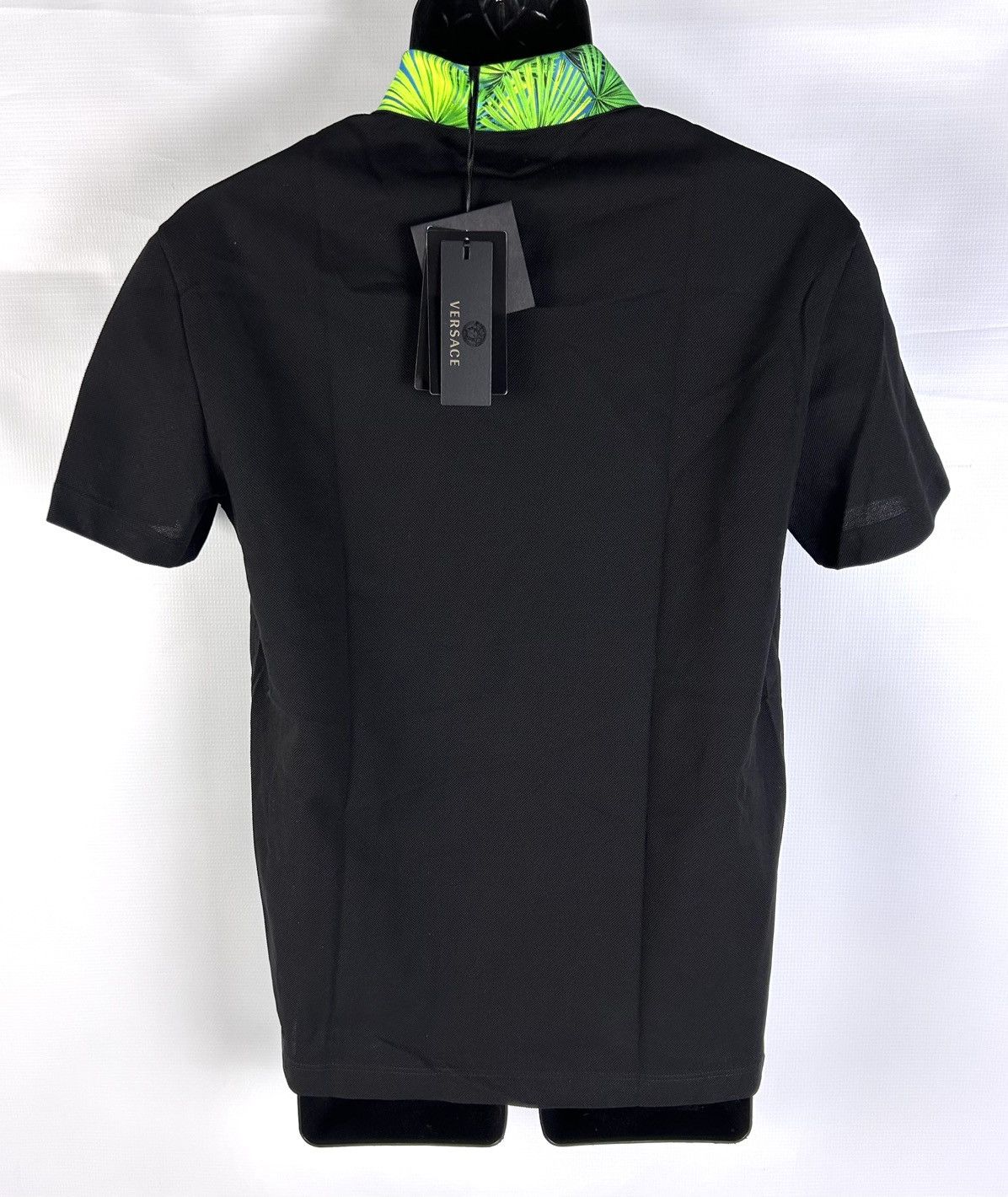 Versace Versace Men's Black Polo M Pique Logo Satin Collar Italy NWT Size US M / EU 48-50 / 2 - 4 Thumbnail