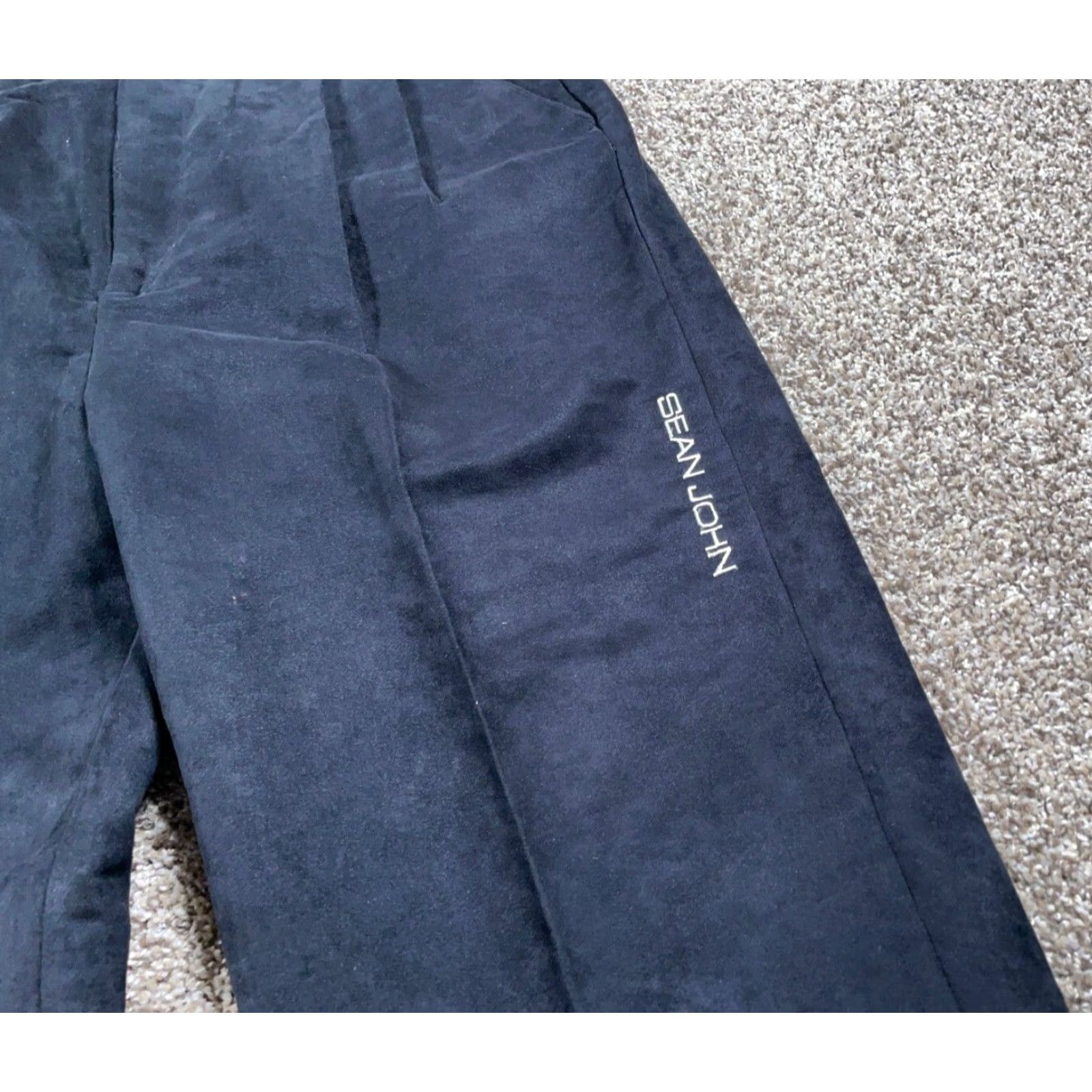 Sean John VTG Sean John Pleated Baggy Fit Pants Men's 35 x 25 Black Embroidered Cuffed Size US 35 - 4 Thumbnail
