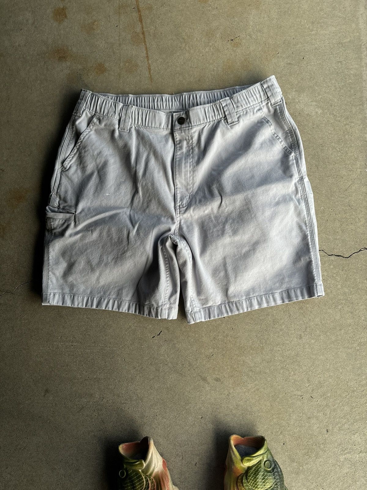 Carhartt × Carhartt Wip × Vintage Crazy Carhartt Pastel Purple Relaxed Fit Wide Leg Shorts Size US 38 / EU 54 - 2 Thumbnail