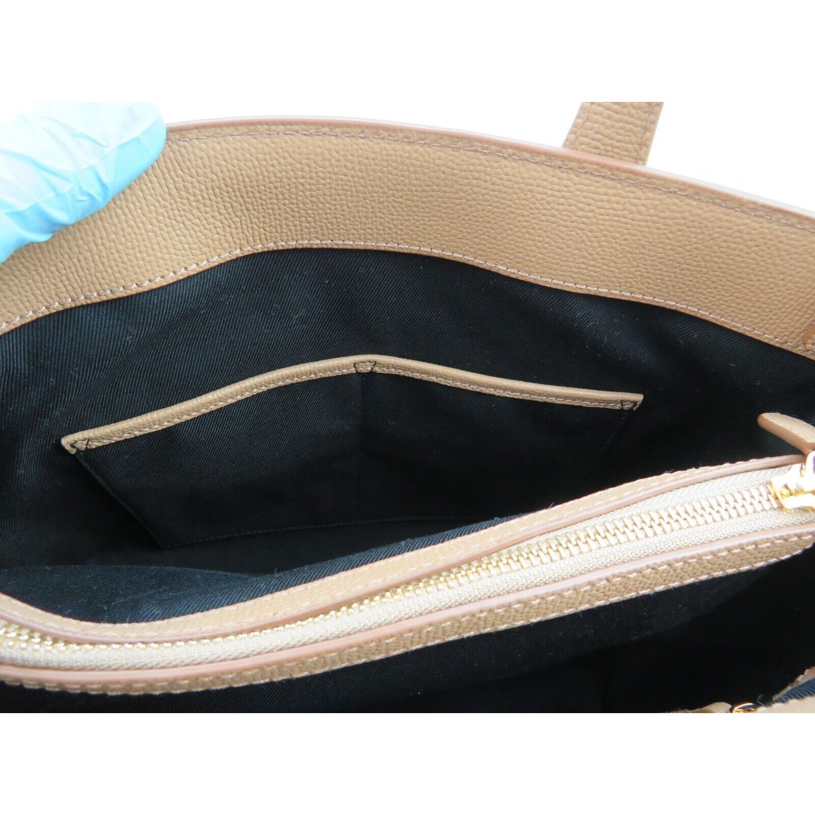 Burberry BURBERRY MD BANNER CAMEL LEATHER CHECK LOGO SHOULDER BAG Size ONE SIZE - 9 Thumbnail