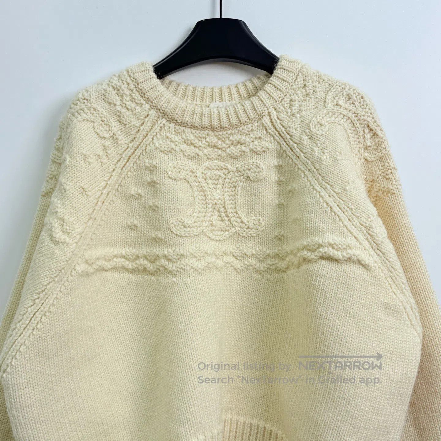 Celine CELINE Solid Color Round Neck Long-Sleeve Knit Sweater| Size M / US 6-8 / IT 42-44 - 2 Thumbnail