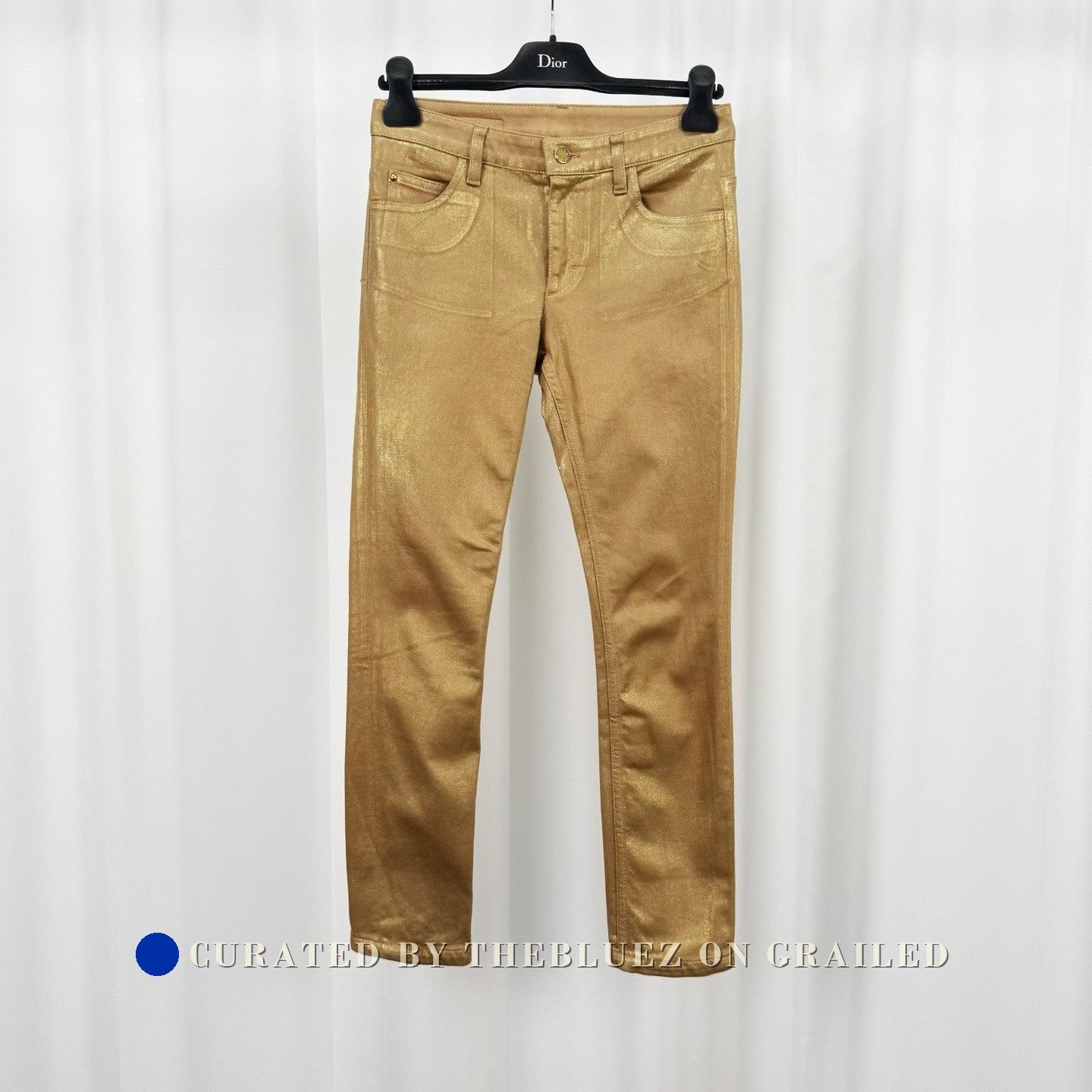 Louis Vuitton Louis Vuitton Gold Painted Leather Tag Jeans Size US 36 / EU 52 - 1 Thumbnail