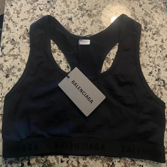 Balenciaga o1mt1gz0924 Size: S / Athletic Sports Bra in Black Size ONE SIZE - 2 Thumbnail