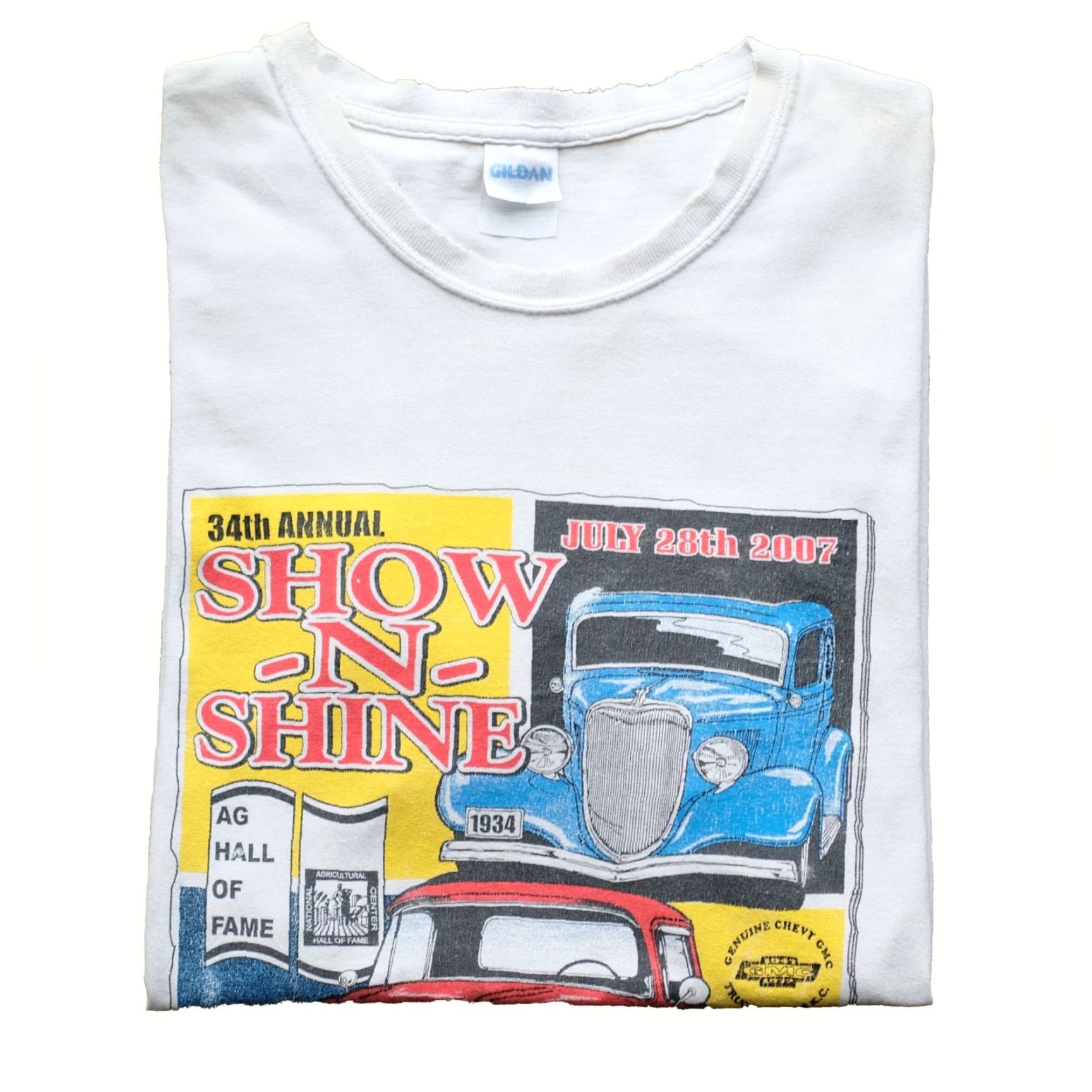 Gildan VTG Gildan T Shirt CHEVROLET CHEVY TRUCK CLUB 90s Y2K Hot Rod Car Mens L White Cotton Crew Neck Short Sleeve SZ L Size US L / EU 52-54 / 3 - 2 Thumbnail