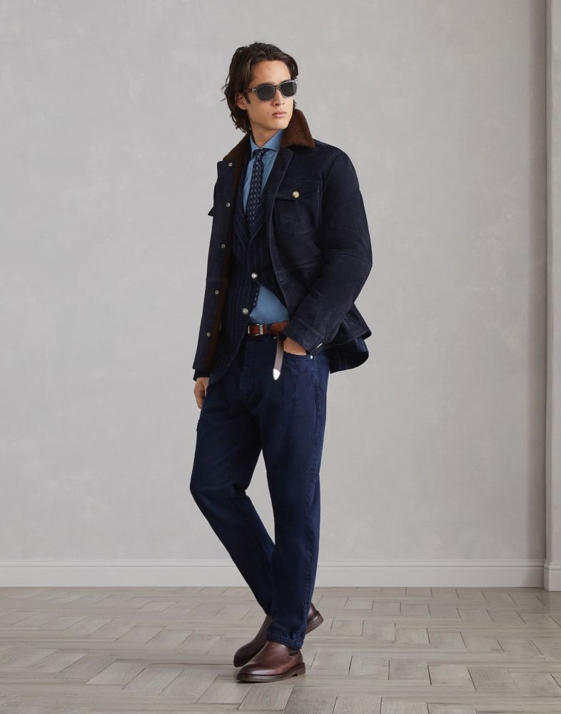 Brunello Cucinelli o1w1db10825 Suit-Type Jacket in Blue Size US XL / EU 56 / 4 - 5 Thumbnail