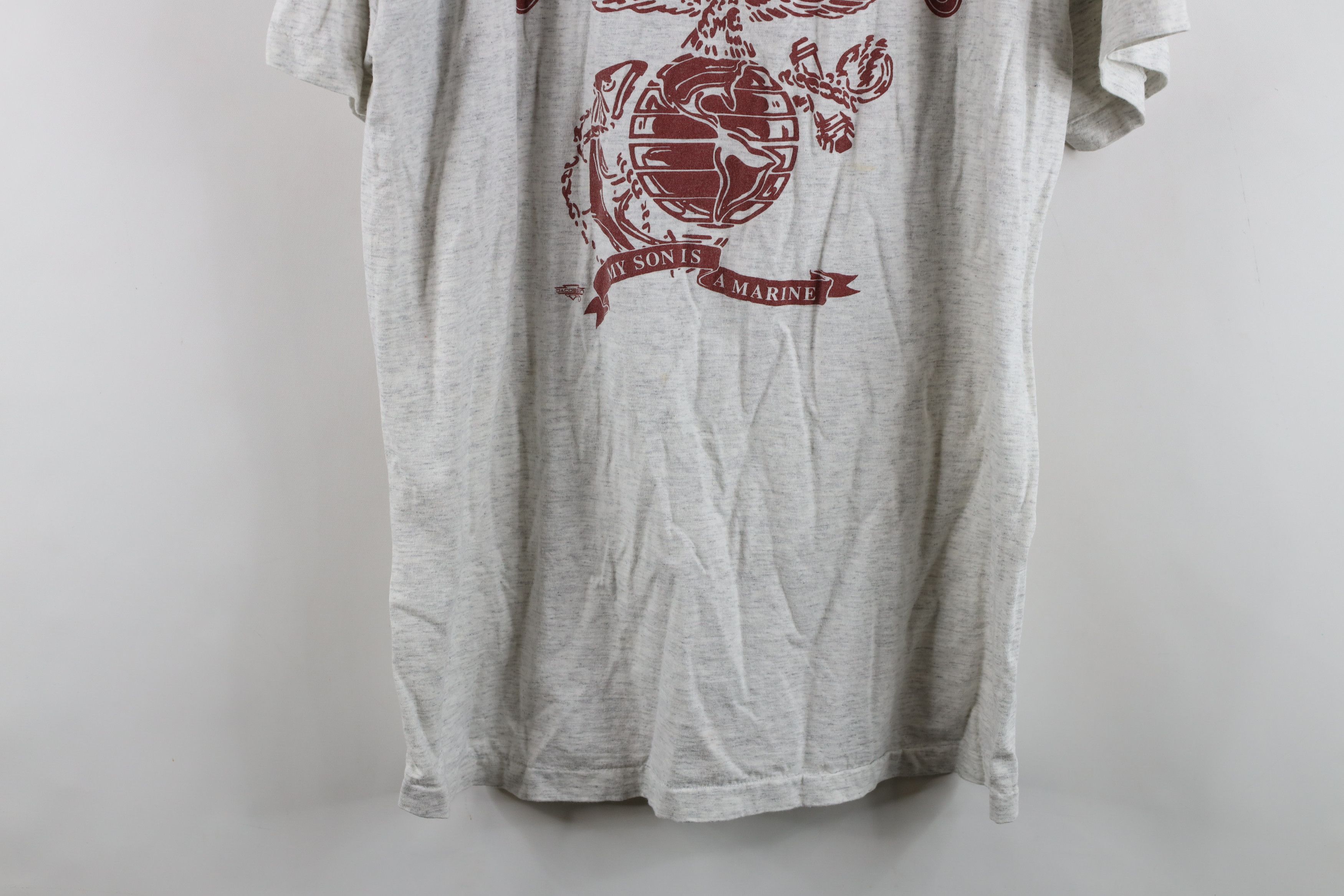Vintage Vintage 90s USMC My Son Is A Marine T-Shirt Heather Gray Size US XL / EU 56 / 4 - 3 Thumbnail
