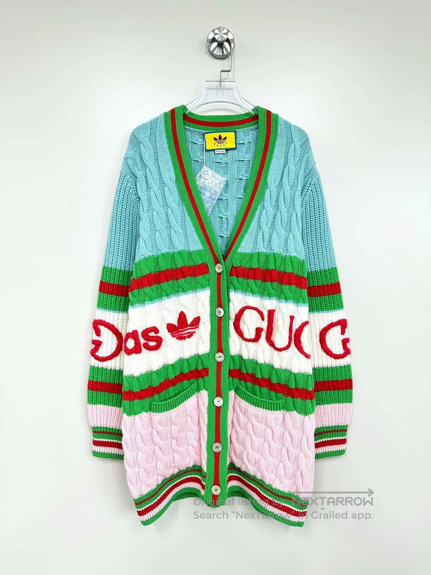 Gucci Guicci Colorblocked Embroidered Logo Knit Cardigan Jacket| Size M / US 6-8 / IT 42-44 - 1 Thumbnail