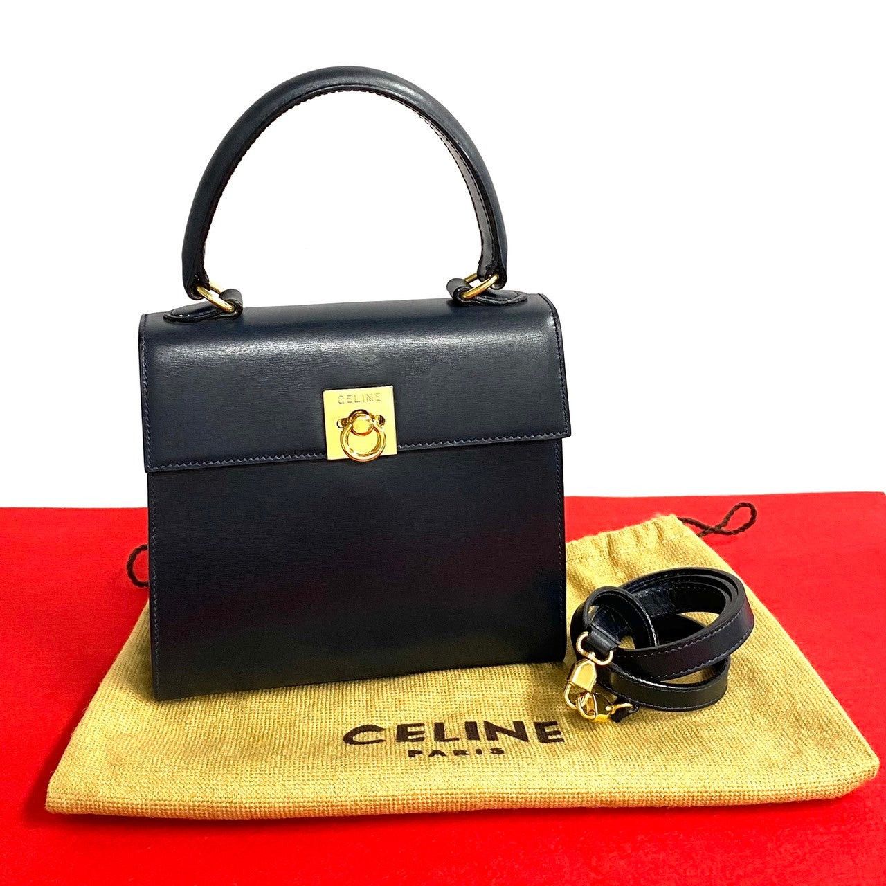 Celine Celine Handbag Navy Leather Size ONE SIZE - 1 Thumbnail