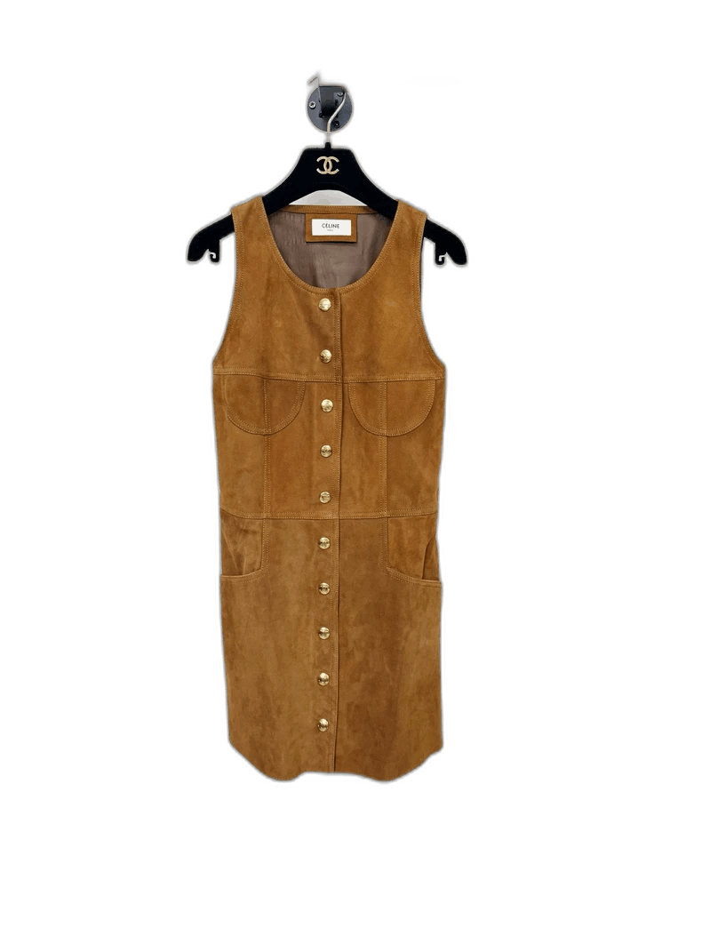 Celine New Celine Suede Vest Dress Size 34 Size XS / US 0-2 / IT 36-38 - 1 Thumbnail
