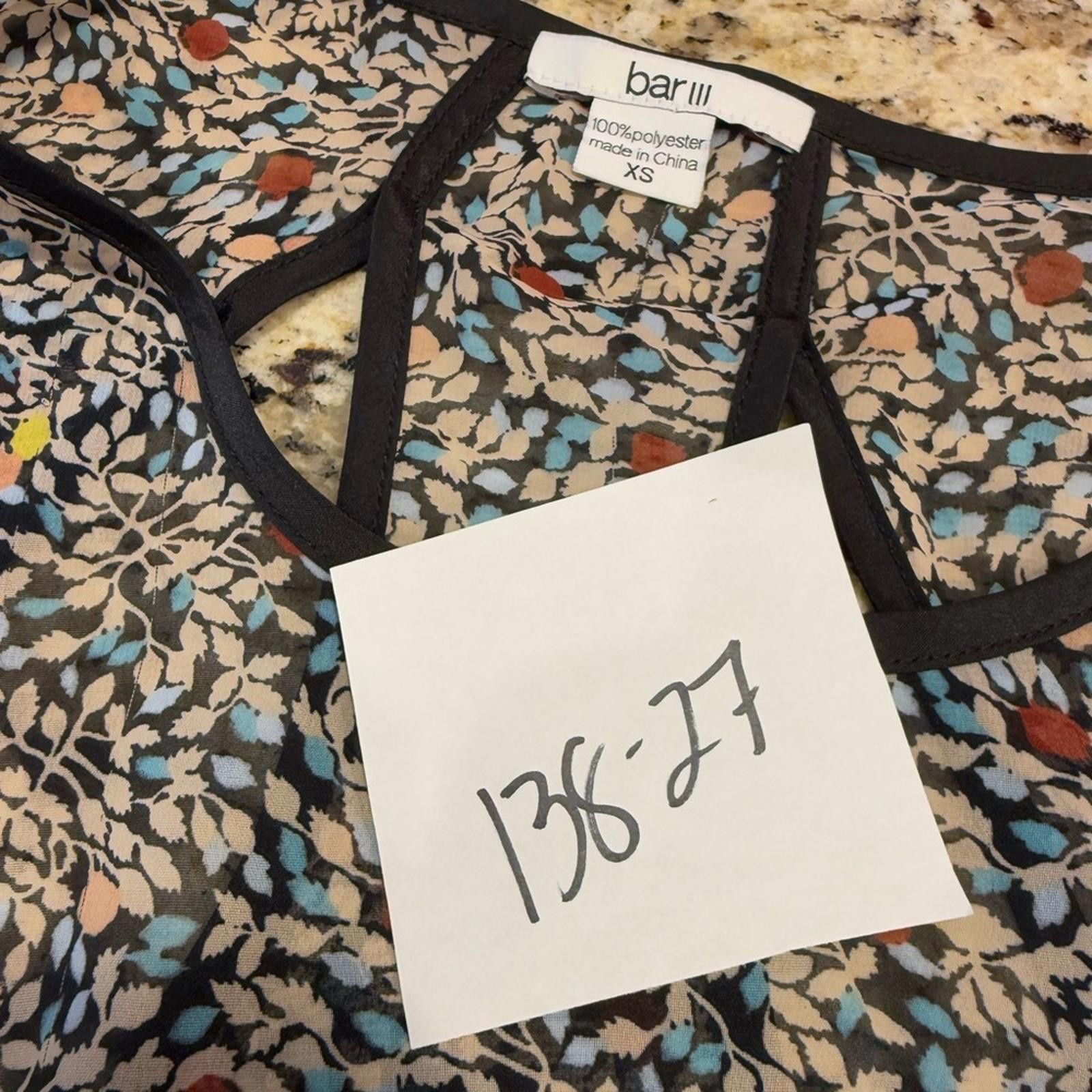 Bar III Bar lll ditsy floral top back cutouts SZ XS Size XS / US 0-2 / IT 36-38 - 10 Thumbnail