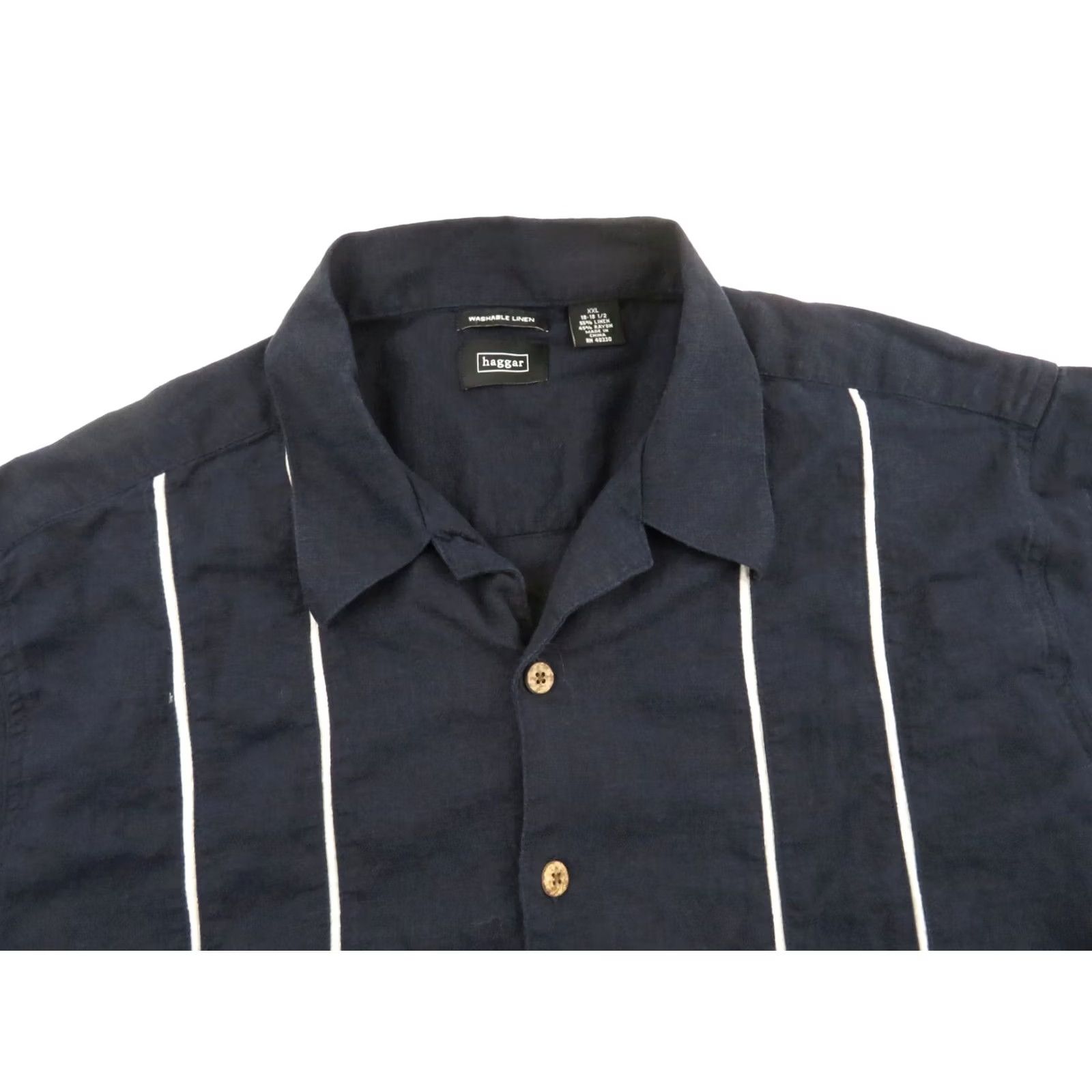 Haggar VINTAGE Cubavera Linen Cuba Cigar Camp Guayabera Shirt Mens Sz XL Bowling Disco Size US XL / EU 56 / 4 - 3 Thumbnail