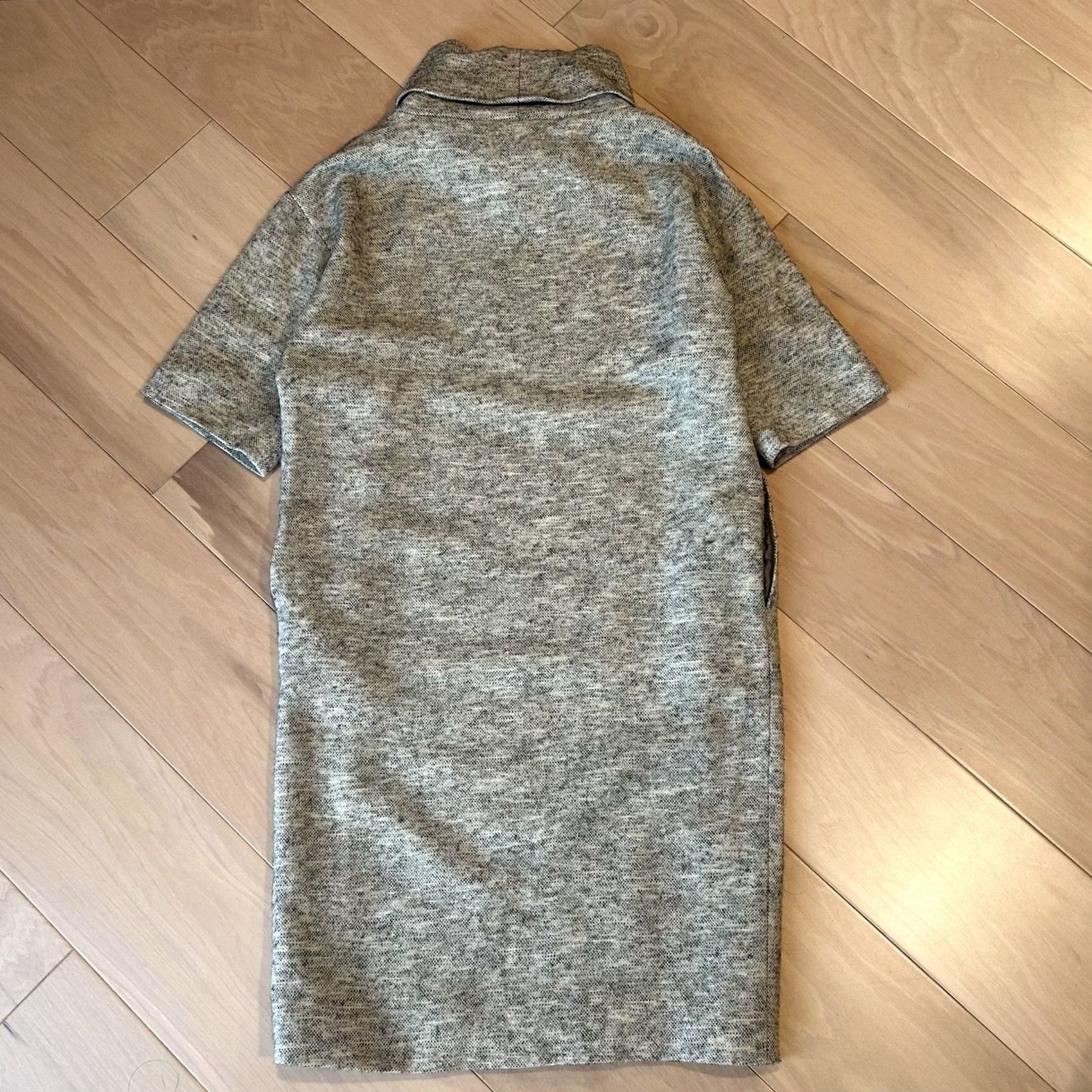 Vintage Megan Huntz Wool Tweed Dress Pullover Pockets Cream Grey Women’s 6 Size M / US 6-8 / IT 42-44 - 4 Thumbnail