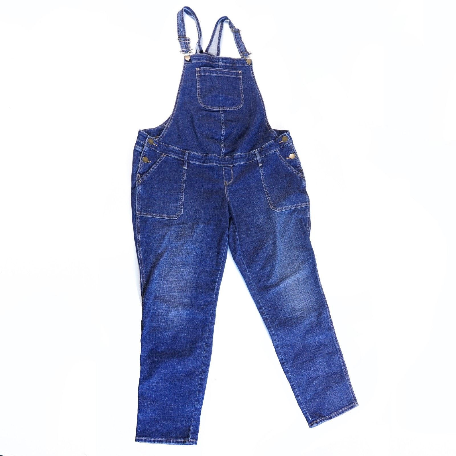 Other A:glow Maternity Denim Overall Jeans Straight Wide Pants XL Size 42" / US 20 - 1 Thumbnail