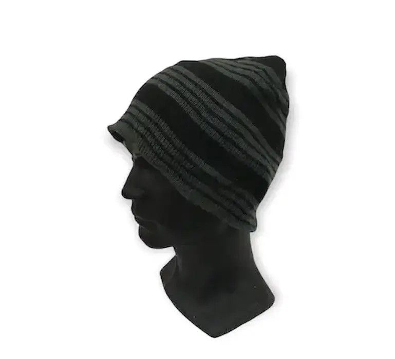 Japanese Brand Japanese Brand Stripe Design Beanie Hat Size ONE SIZE - 1 Thumbnail
