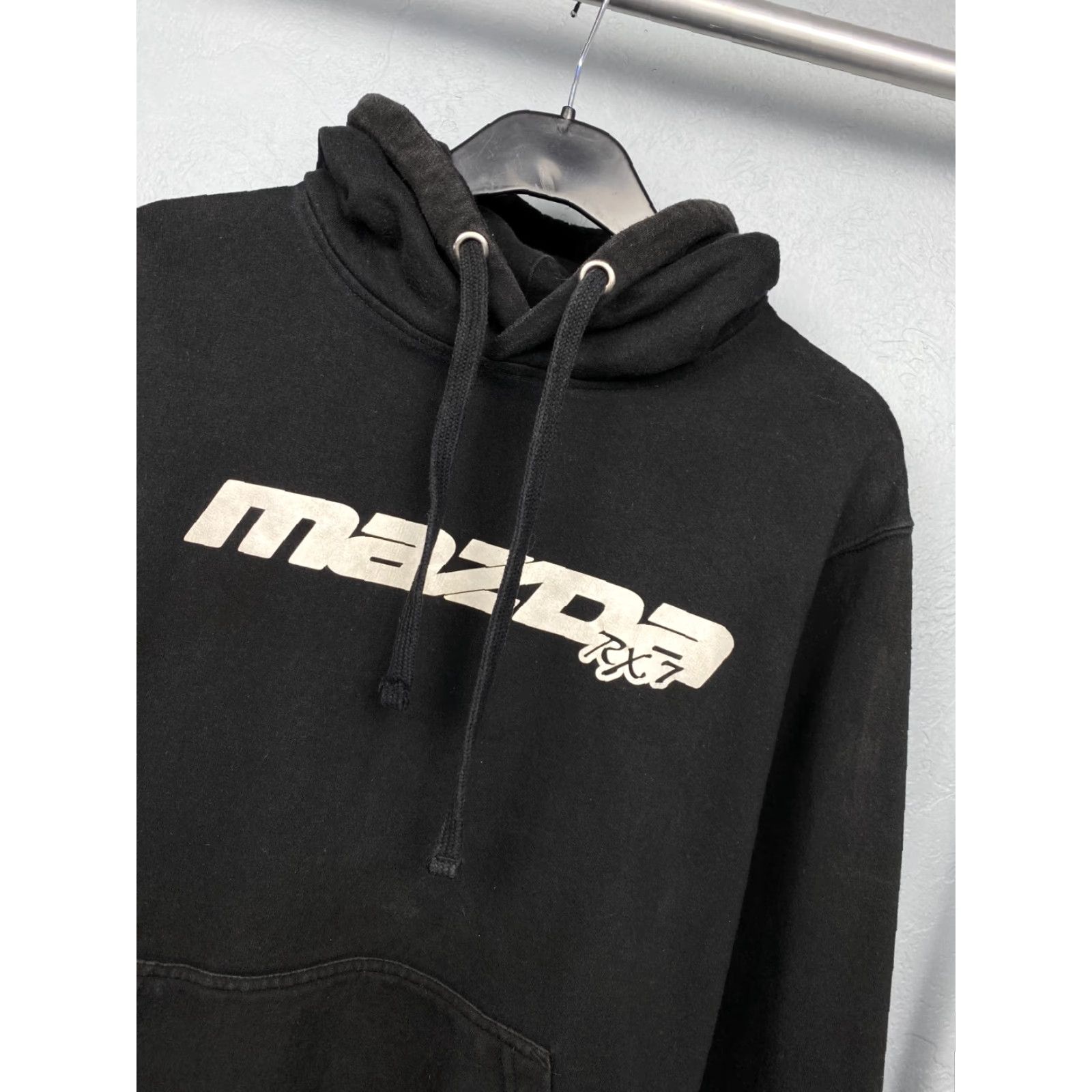 Vintage VINTAGE Mazda RX-7 Mens Hoodie JDM Racing Team Size M Black Cotton Hooded Pullover Mens Size US M / EU 48-50 / 2 - 2 Thumbnail