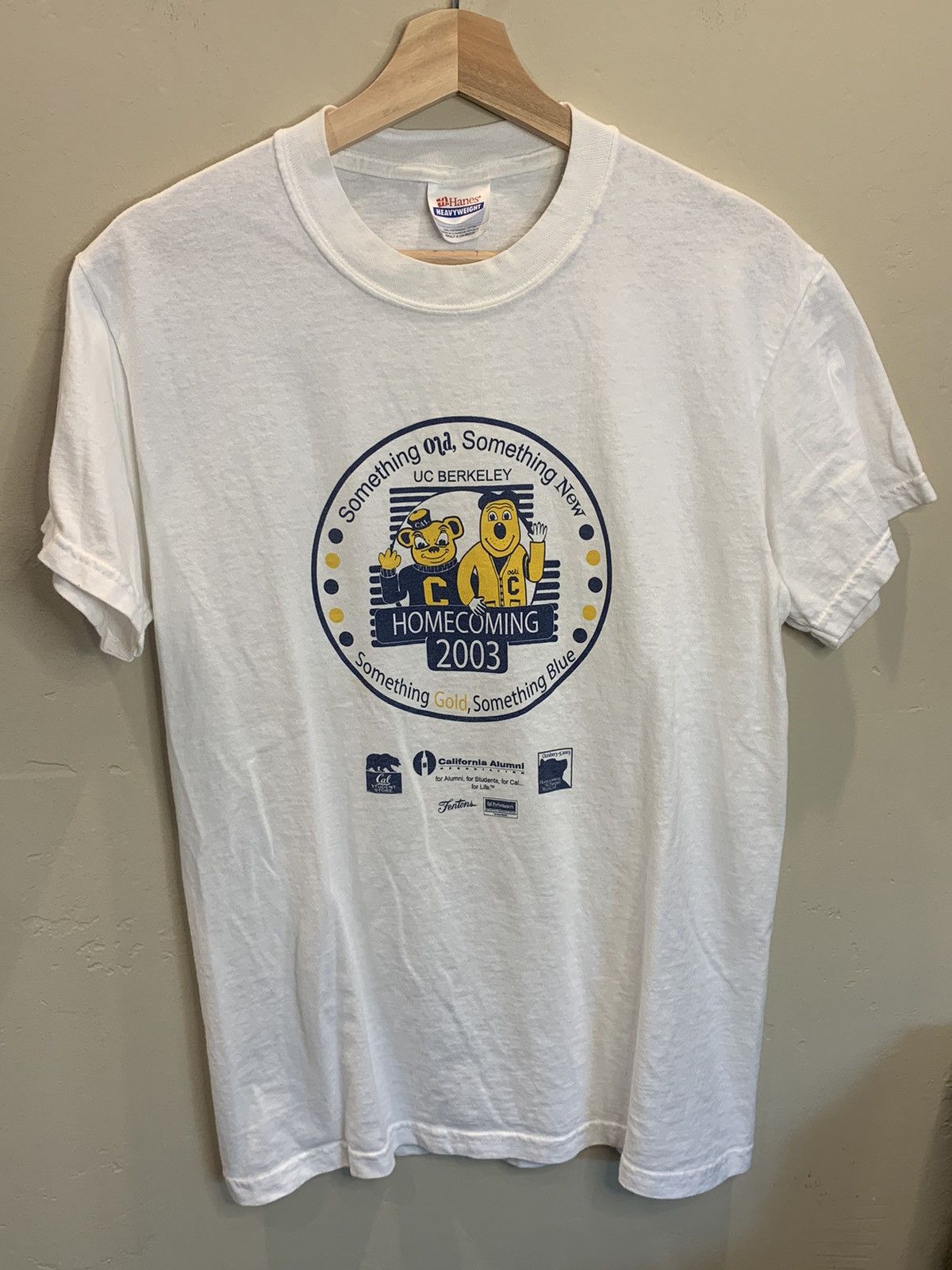 image of American College x Collegiate Vintage 2003 Uc Berkeley Homecoming Cal Bears T-Shirt in White (Size 