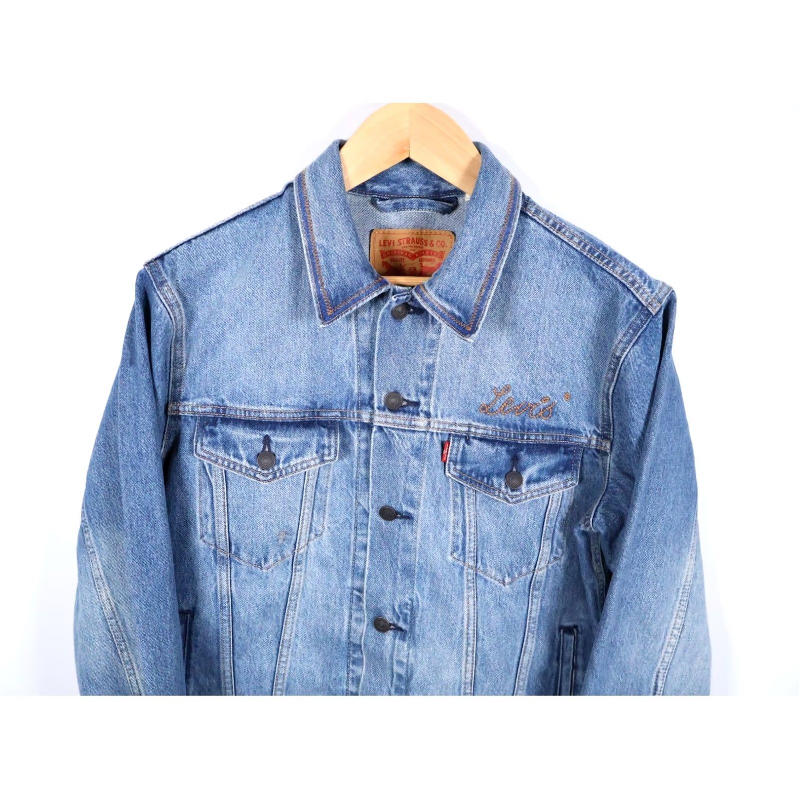 Levi's Levi's Jacket Men S Blue Relaxed Jean Western Trucker Short Button Denim 100% Cotton Casu al 3 Size US S / EU 44-46 / 1 - 4 Thumbnail