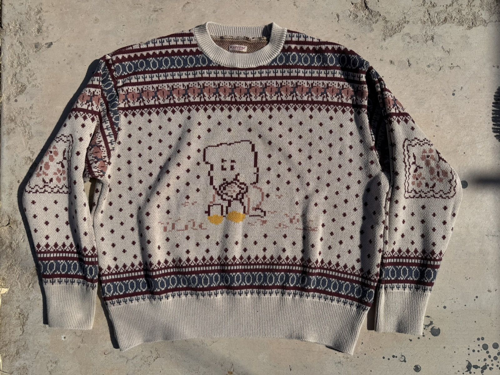 Kapital Kapital 8G Cotton Knit Peckish Rainbowy Fair Isle Crew Size US L / EU 52-54 / 3 - 1 Thumbnail