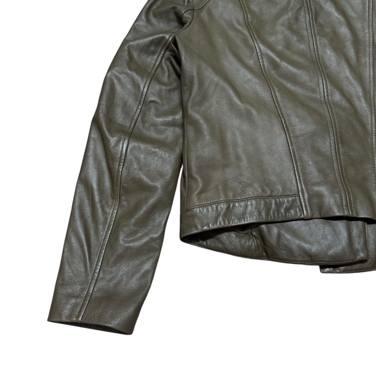 Helmut Lang Helmut Lang Leather Biker Jacket Green Washed Size M / US 6-8 / IT 42-44 - 11 Thumbnail