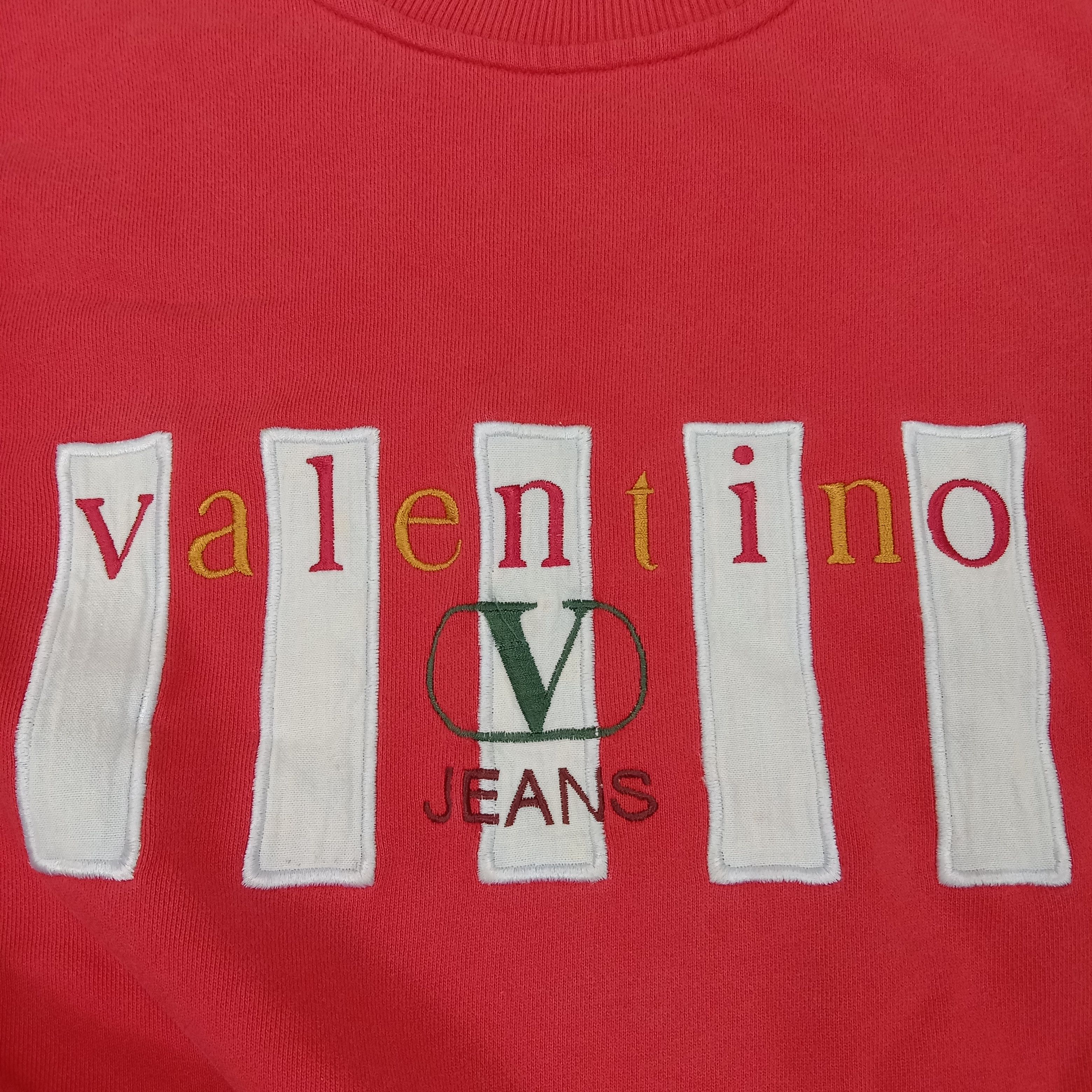 Valentino × Vintage Valentino Jeans Center Design Streetwear Style Sweatshirt Size US M / EU 48-50 / 2 - 9 Thumbnail