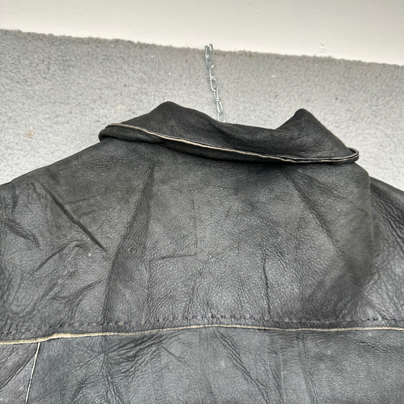 Other VTG Shearling Leather Bomber Jacket Mens Large Unbranded Size US L / EU 52-54 / 3 - 14 Thumbnail
