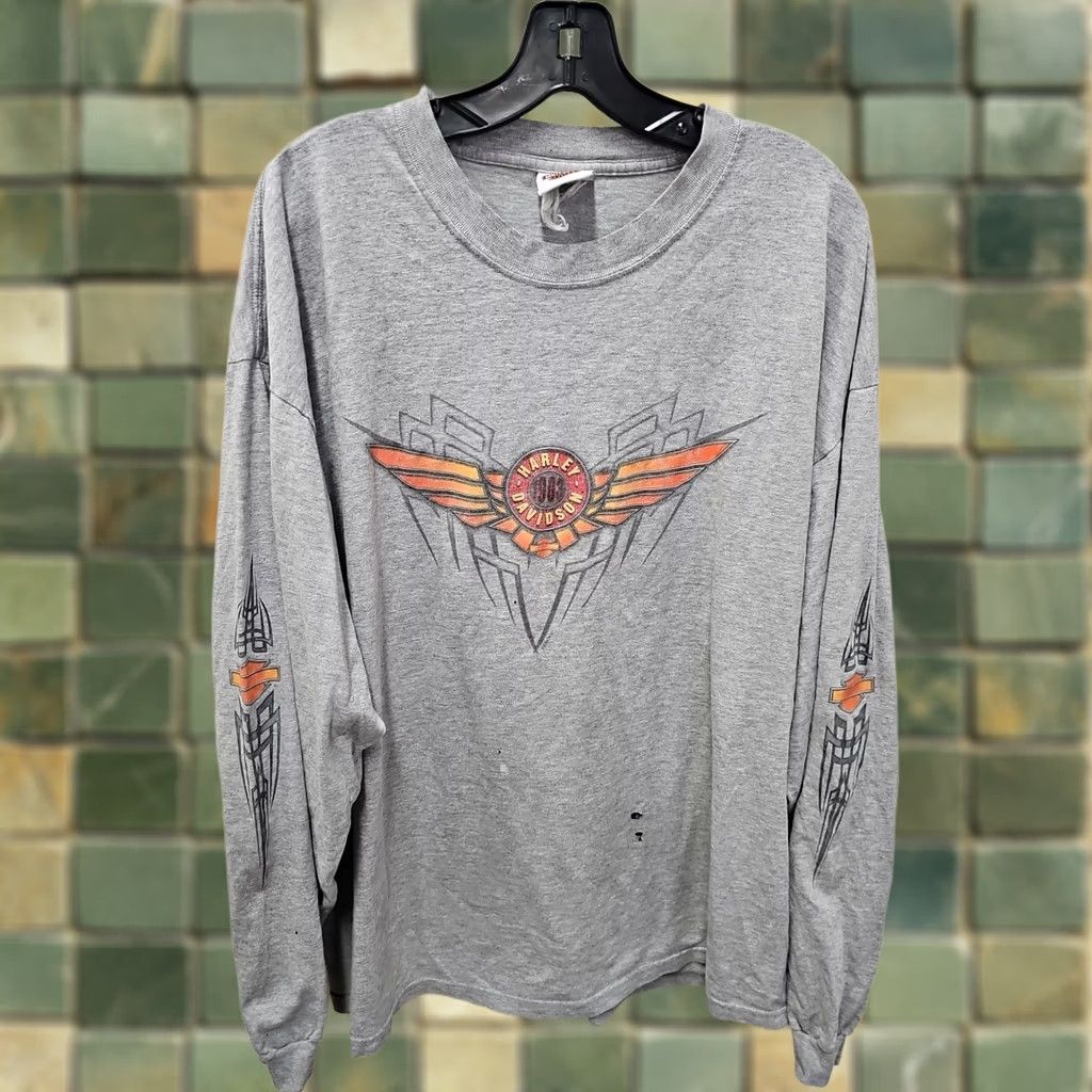 Harley Davidson Vintage Harley Davidson Tribal Long Sleeve Shirt - 2XL - Motorcycle - Unisex Adult Size US XXL / EU 58 / 5 - 1 Thumbnail