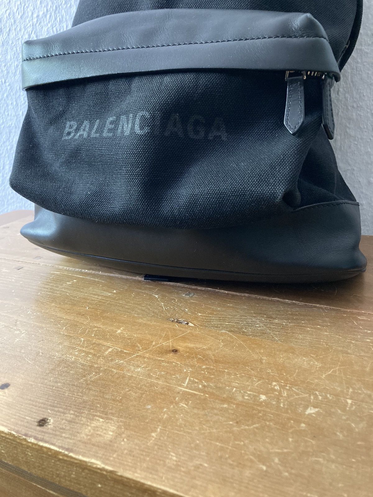 Balenciaga Balenciaga Leather Appliquéd Canvas Backpack Size ONE SIZE - 4 Thumbnail