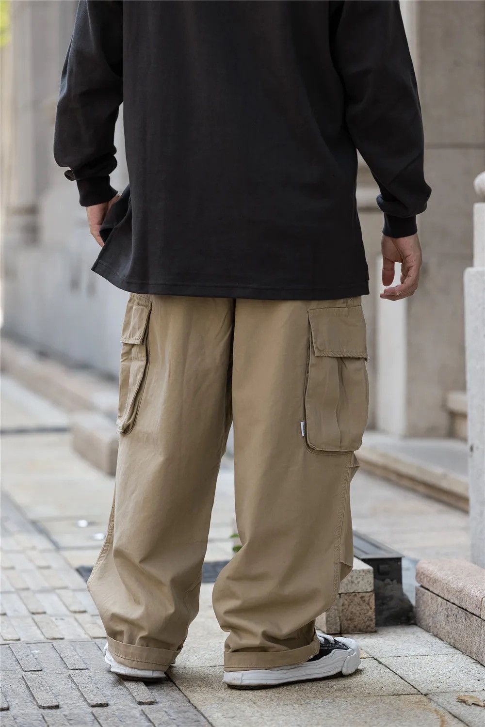 Japanese Brand × Vintage Japanese Style Beige Baggy Cargo Pants Size US 34 / EU 50 - 4 Thumbnail