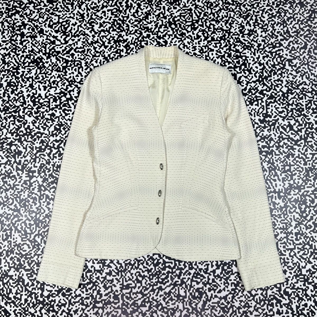 Mugler Vintage Y2K MUGLER Mini Dot Pattern Luxury Classic Blazer Size M / US 6-8 / IT 42-44 - 1 Thumbnail