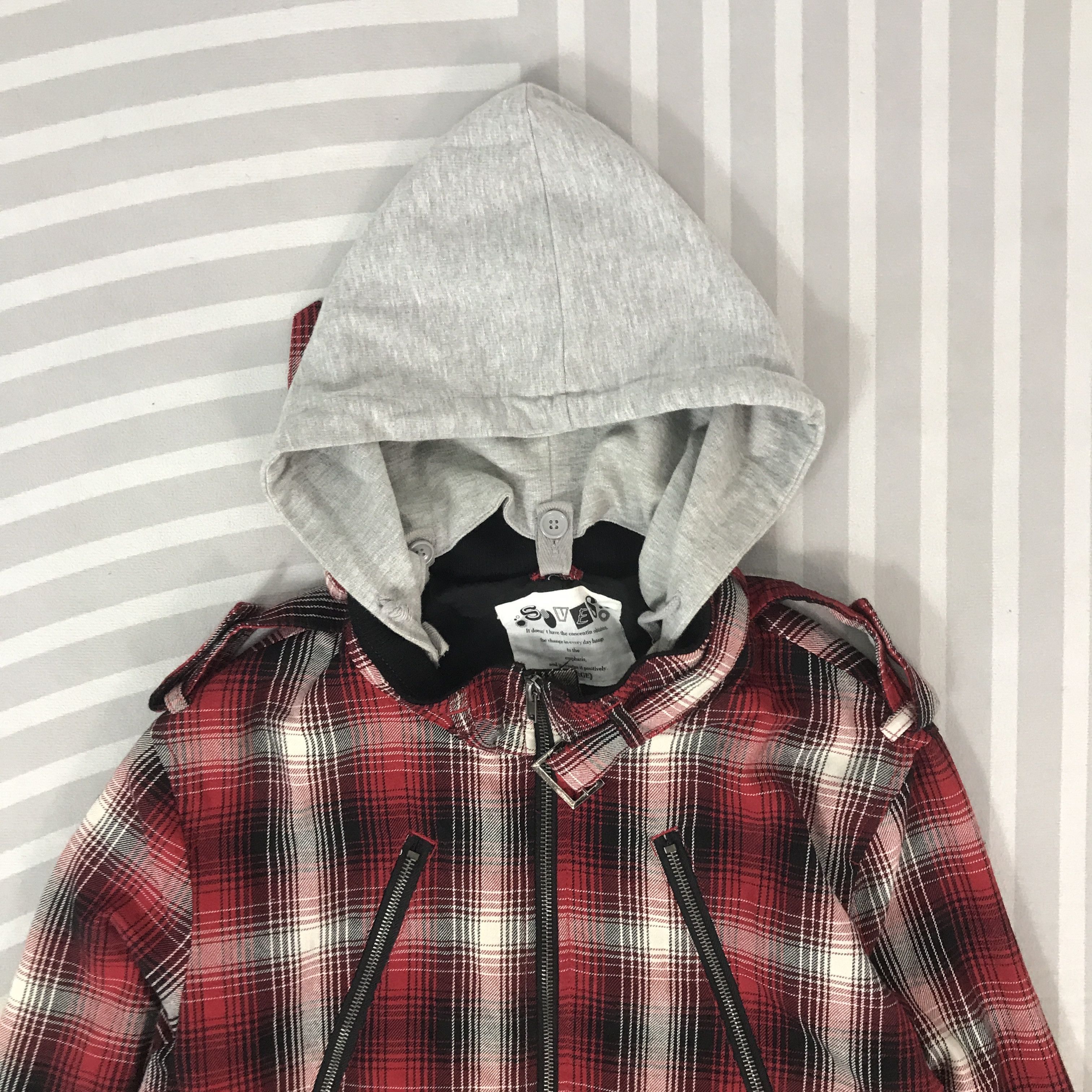 Japanese Brand Vintage Soves Punk Style tartan hoodie Jacket K62B17 Size US L / EU 52-54 / 3 - 2 Thumbnail