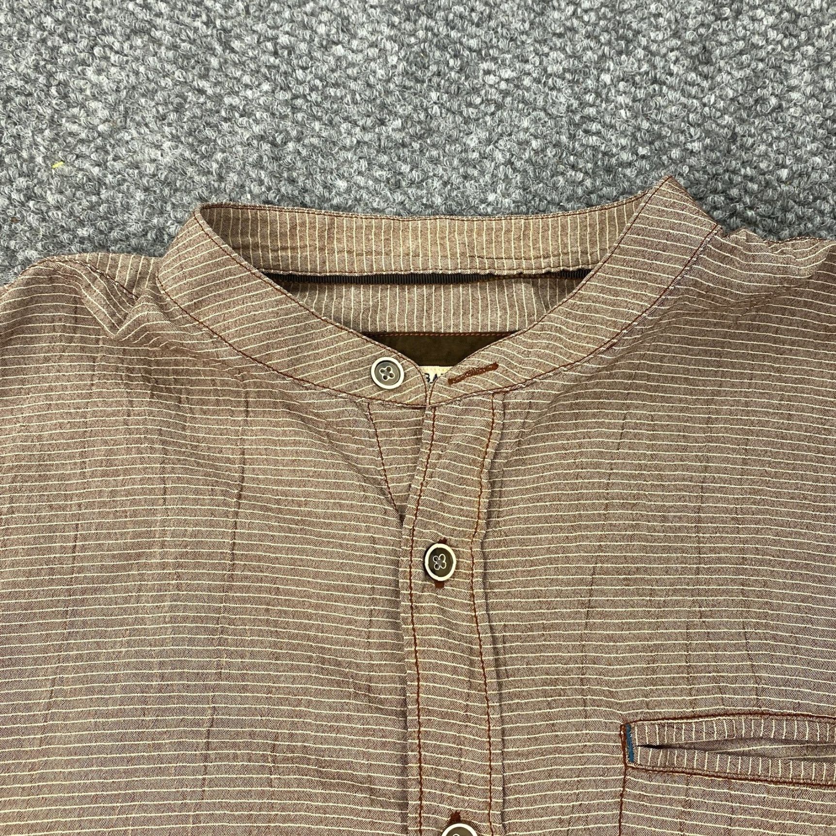Vintage 32 Bar Blues Button-Up Shirt Mens Medium Brown Striped Long Sleeve Pocket Music Note Casual Size US M / EU 48-50 / 2 - 2 Thumbnail