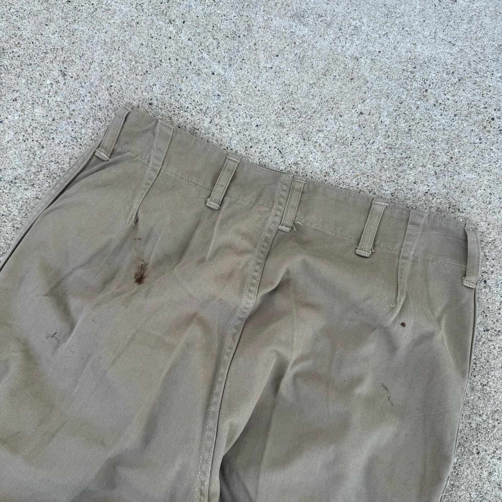 Vintage Original WWII US Army Khaki Trousers Size US 28 / EU 44 - 4 Thumbnail