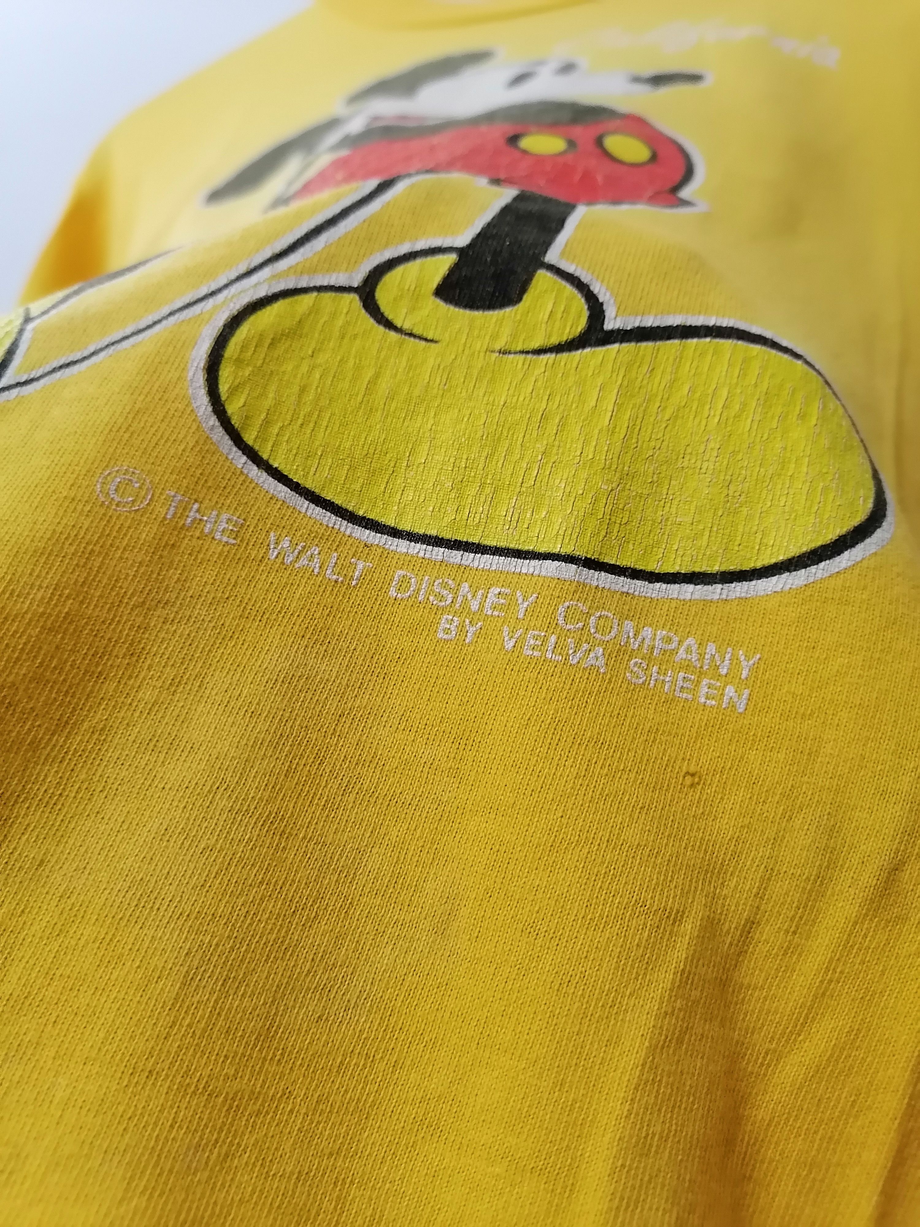 Disney × Velva Sheen × Vintage Trashed Faded 90s Mickey Mouse T-shirt Size US M / EU 48-50 / 2 - 3 Thumbnail