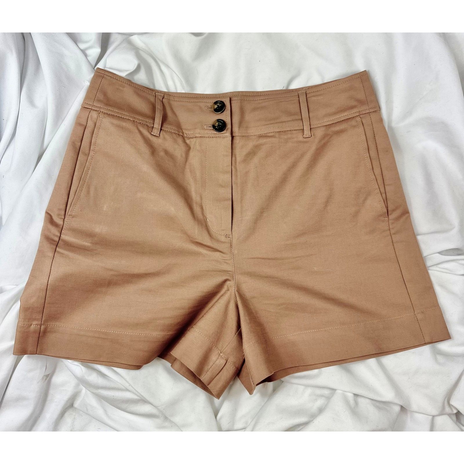 Boden Boden Westbourne Sateen Shorts Brown/Taupe Khaki Shorts 8 Size 30" / US 8 / IT 44 - 3 Thumbnail