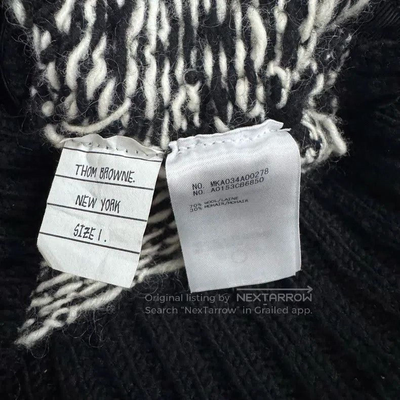 Thom Browne Thom Browne Black and white whale jacquard knit sweater Size US S / EU 44-46 / 1 - 8 Thumbnail
