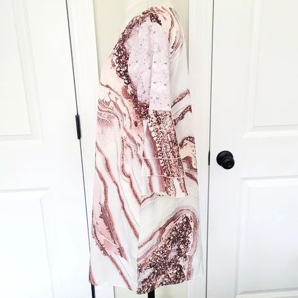 Vacation Marble Print V-Neck Coverup Beach Gift Party Spring Summer Size S / US 4 / IT 40 - 5 Thumbnail