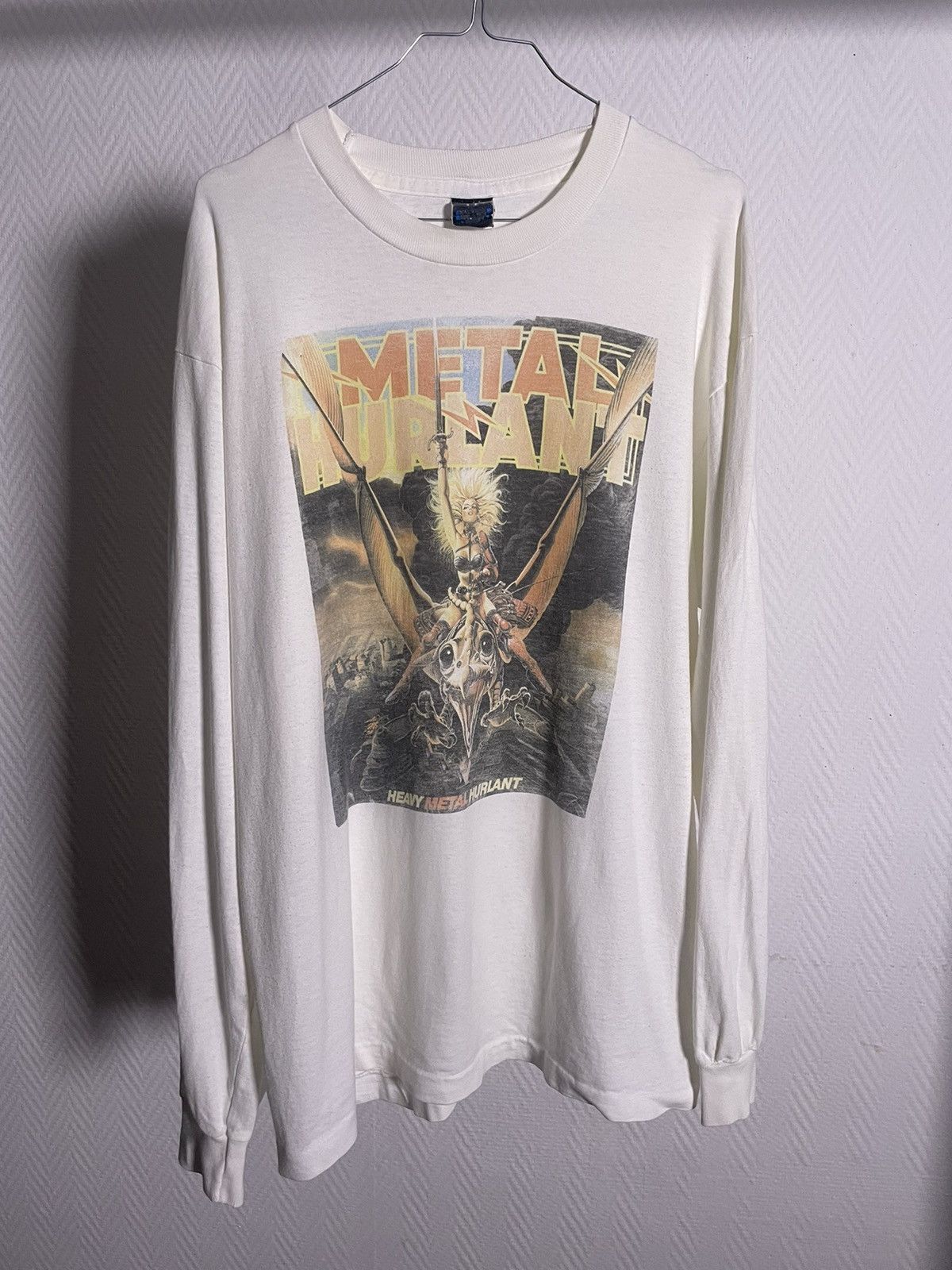 Image of Anima x Movie 1981 Heavy Metal (Metal Hurlant) Moebius Longsleeve Size XL in White, Men's