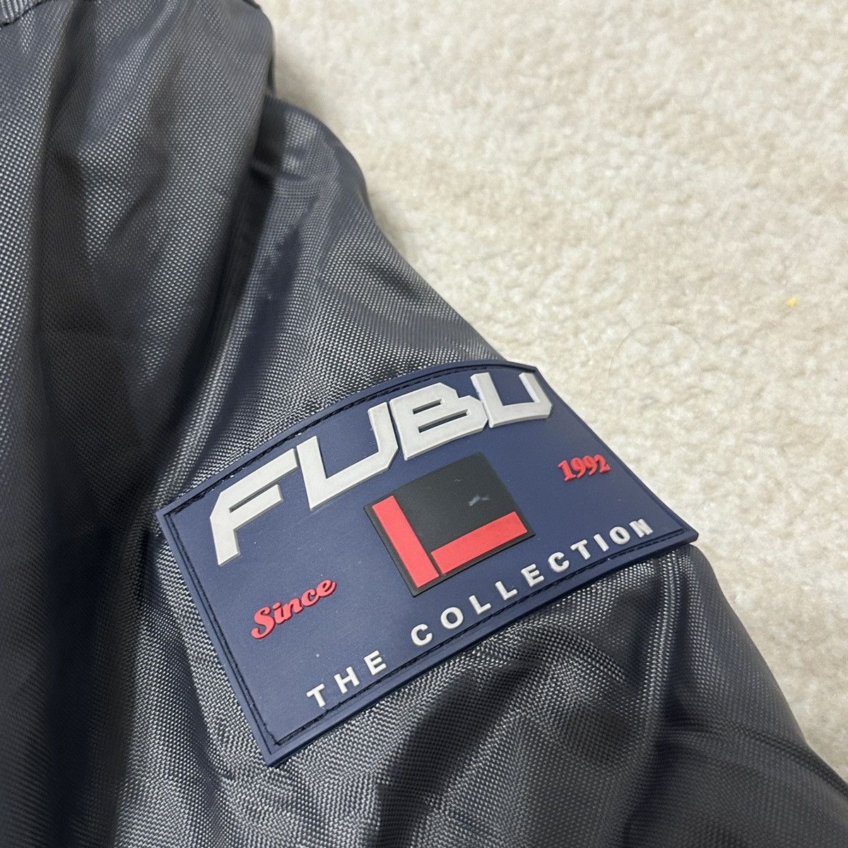 Fubu Vintage FUBU Grey Blue Down Puffer Jacket No Hood Size US L / EU 52-54 / 3 - 4 Thumbnail