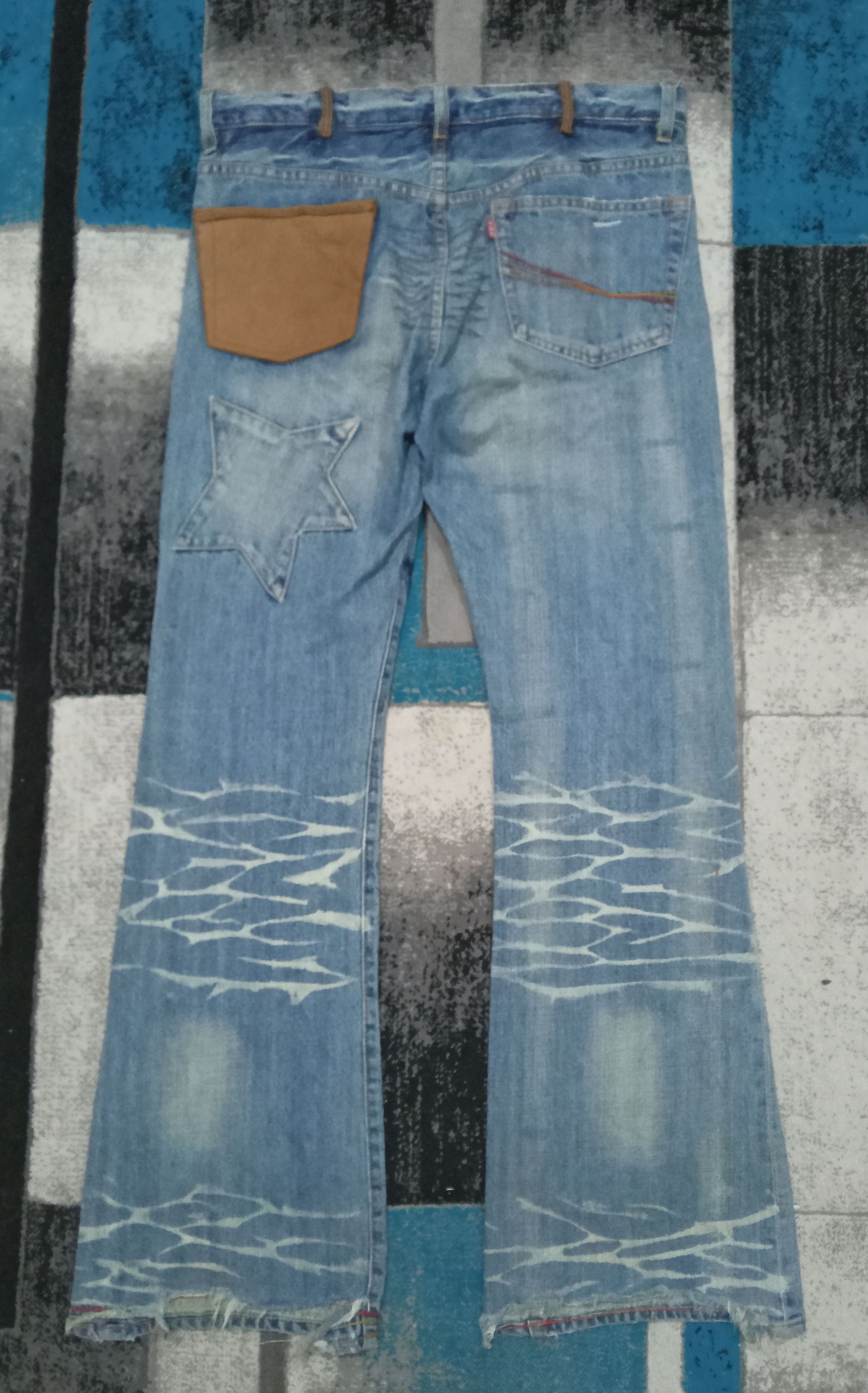 Japanese Brand Vintage Soul Of Freedom Distressed Flare Jeans Size US 35 - 2 Thumbnail
