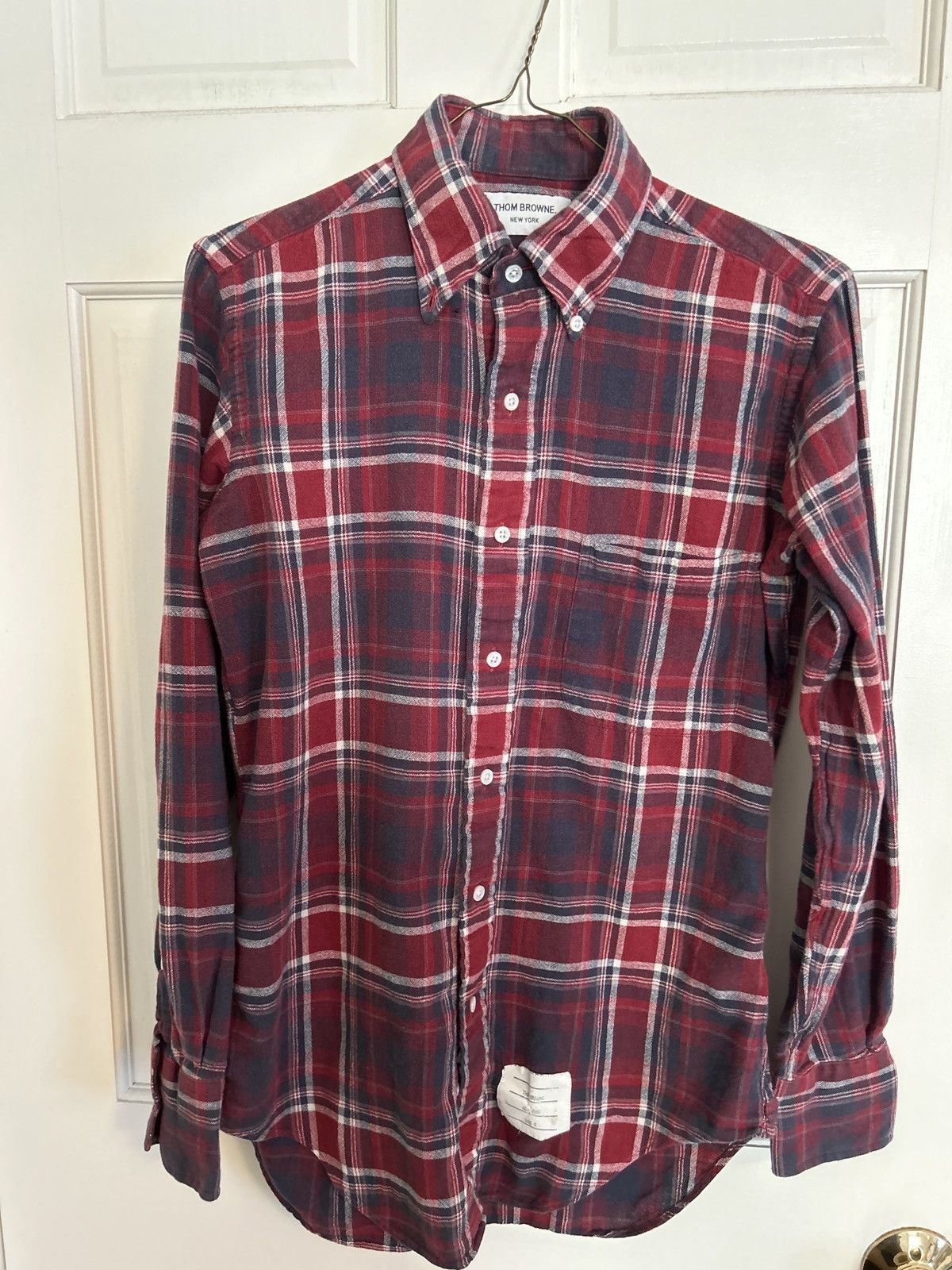 Thom Browne Lightweight Plaid Flannel Button Down Shirt Size US XS / EU 42 / 0 - 1 Thumbnail