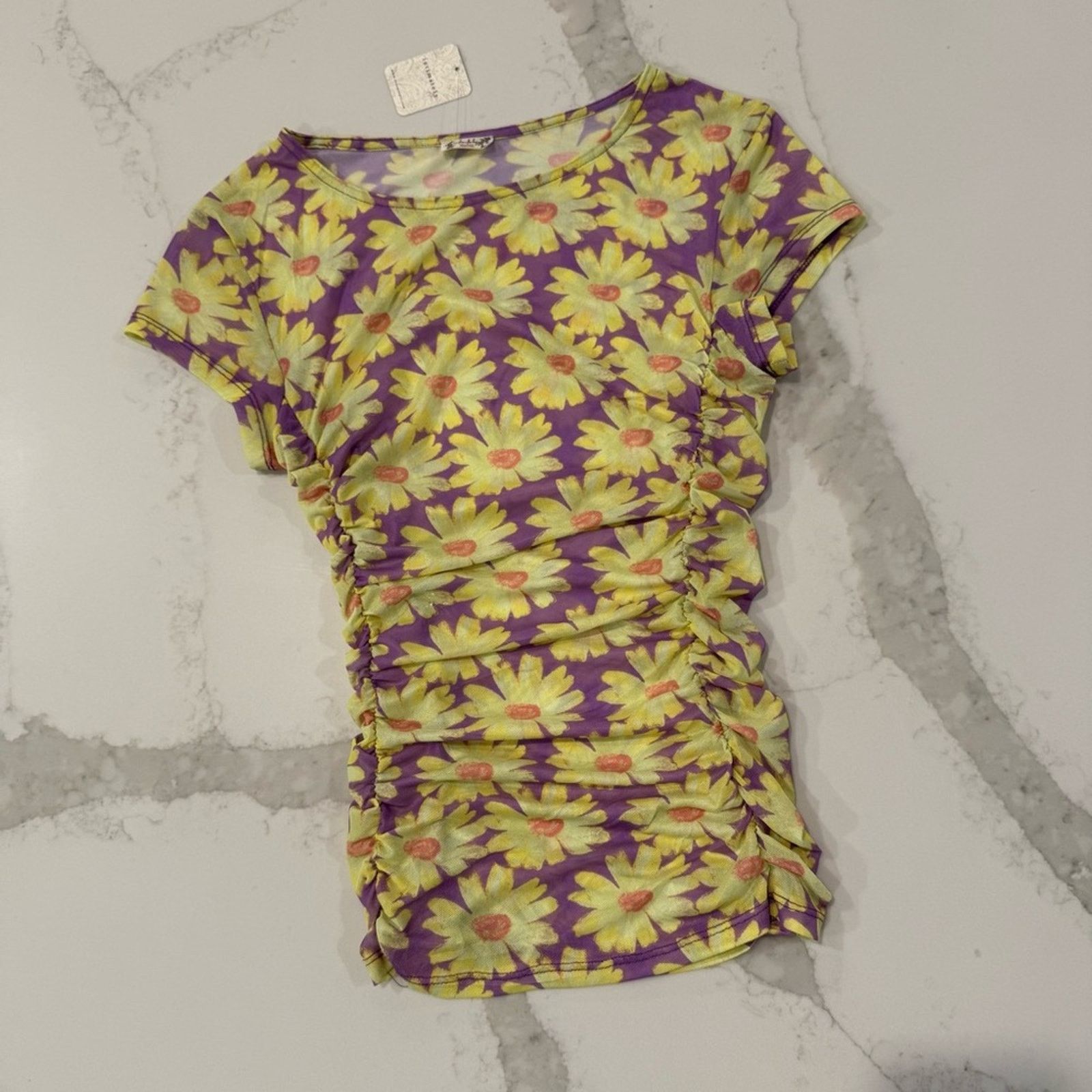 Free People Intimately Free People NWT Mesh Tee Sheer Daisy Womens Small Size S / US 4 / IT 40 - 1 Thumbnail